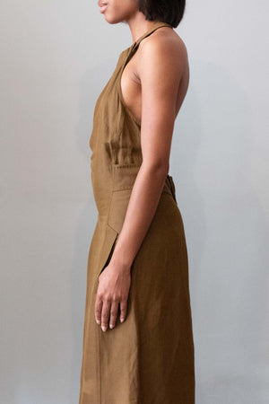 Claude Montana Brown Halter Dress