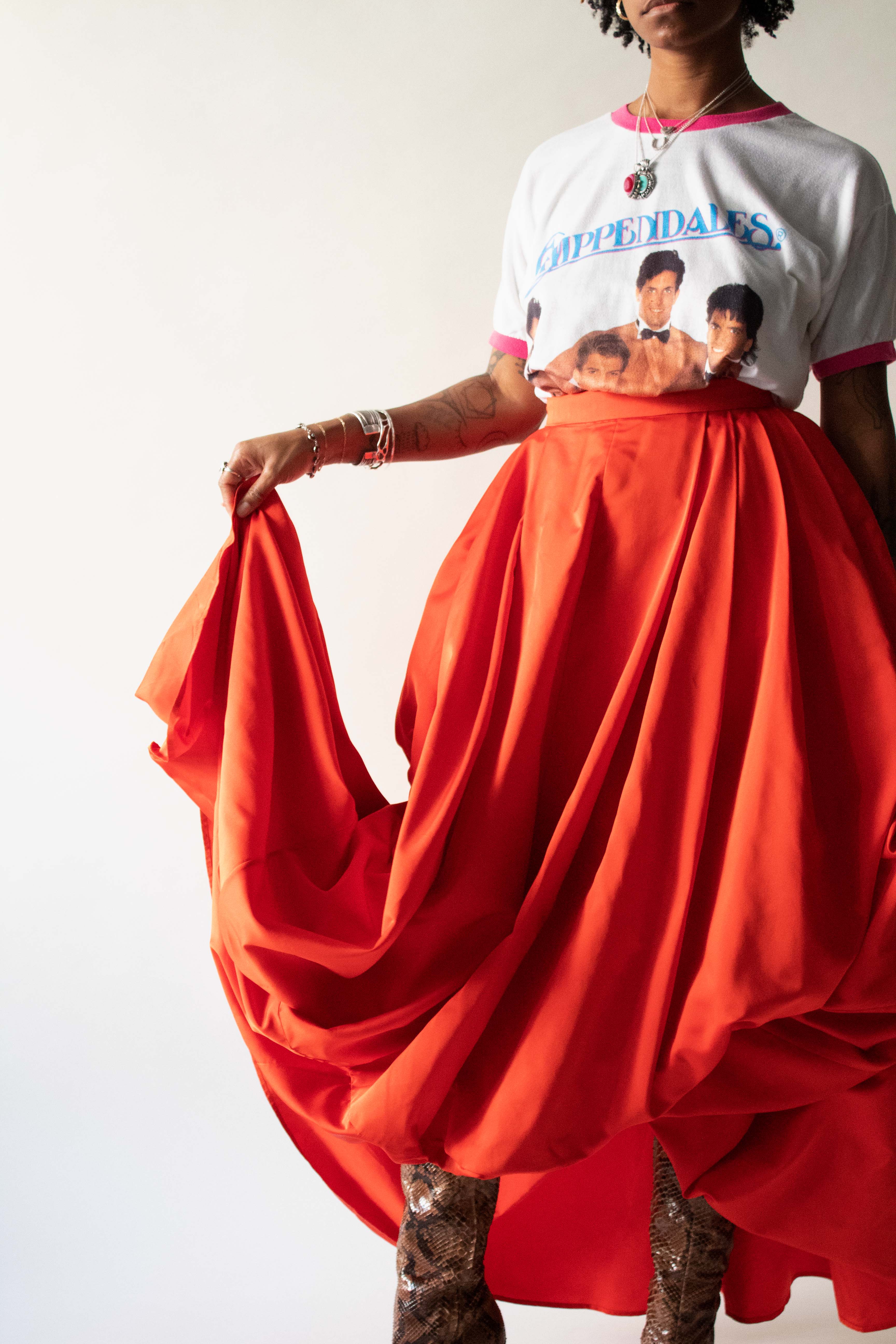 Hermes red Silk Skirt