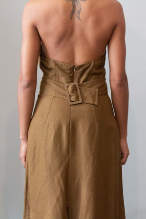 Claude Montana Brown Halter Dress