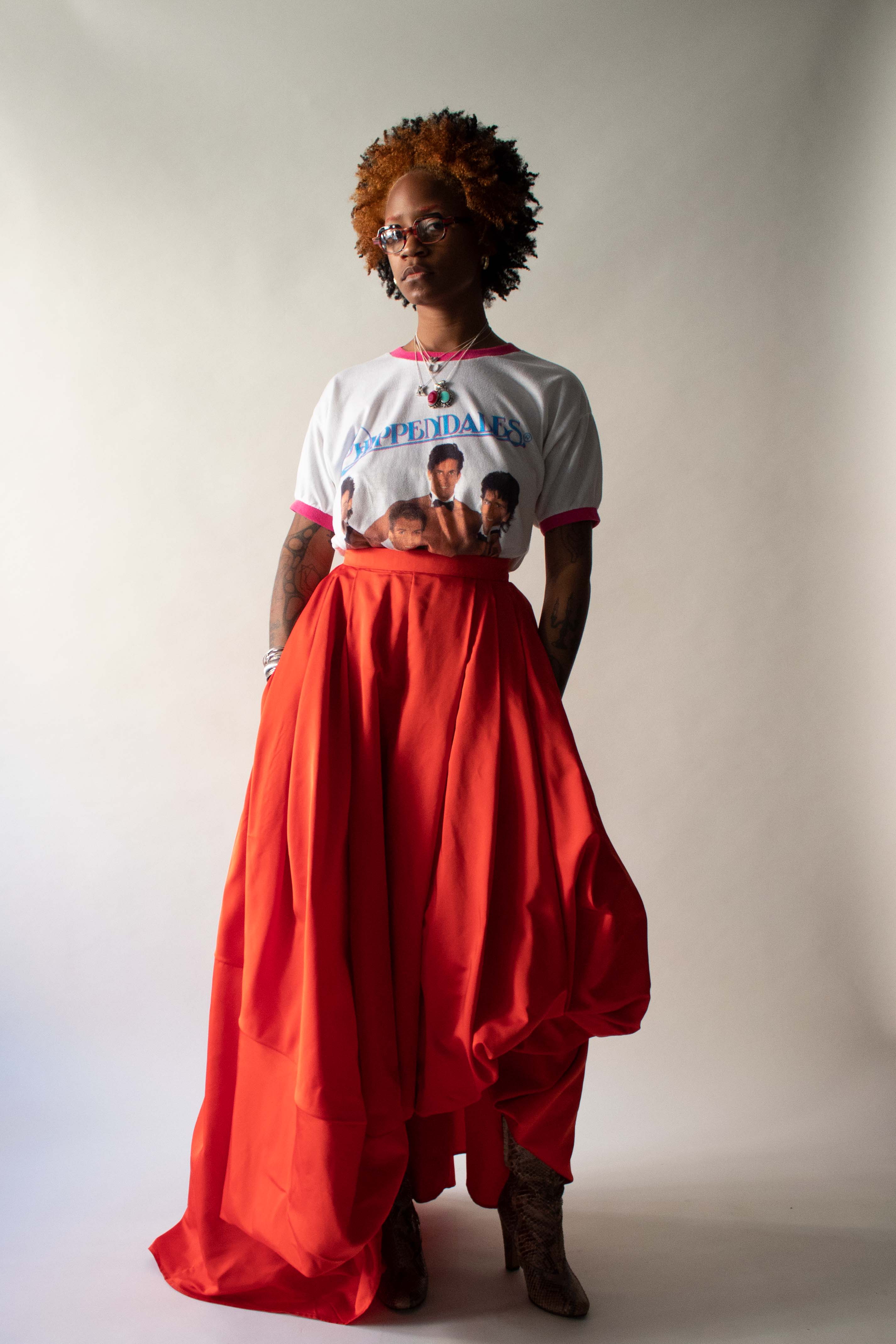 Hermes red Silk Skirt