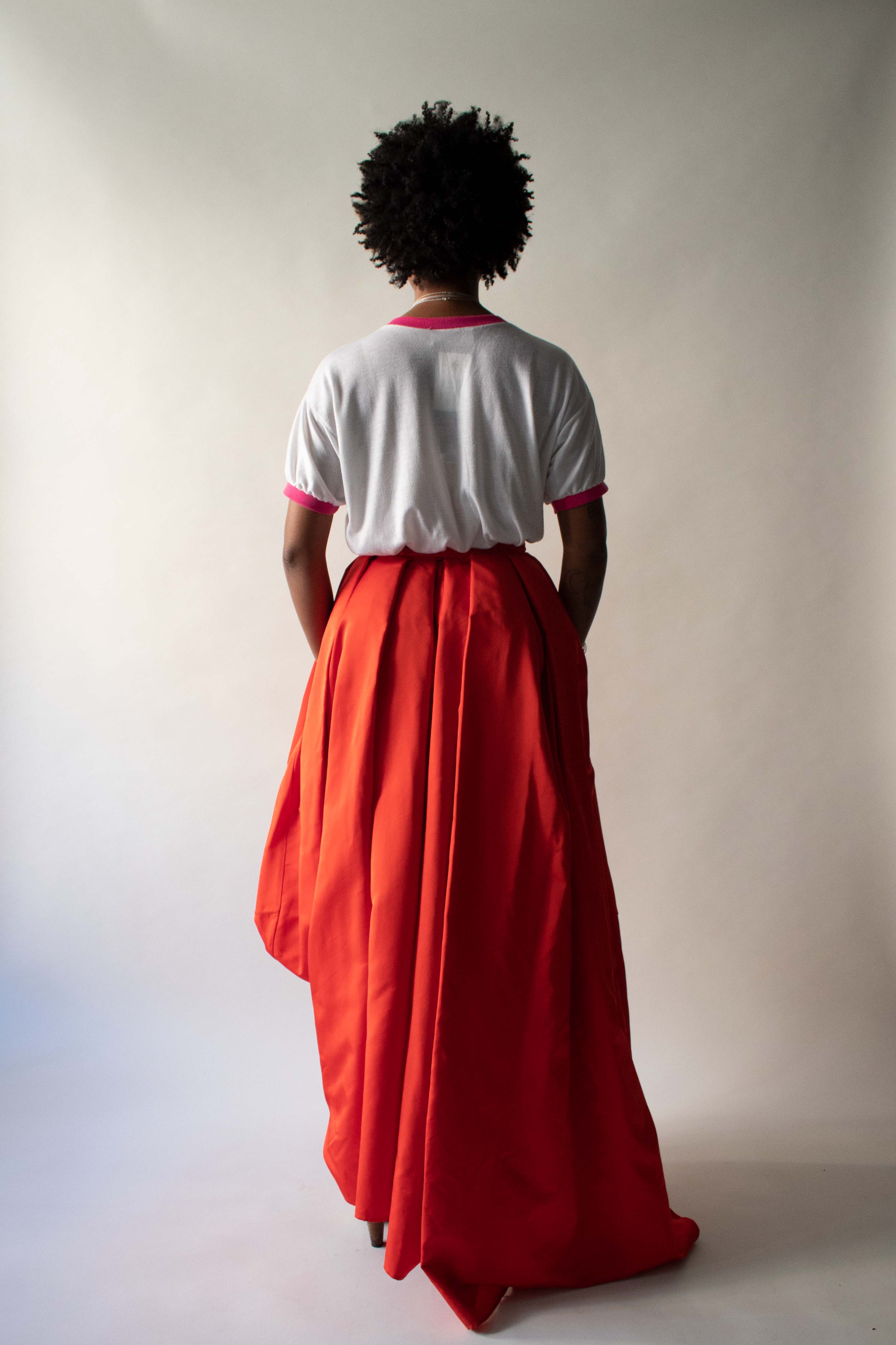 Hermes red Silk Skirt