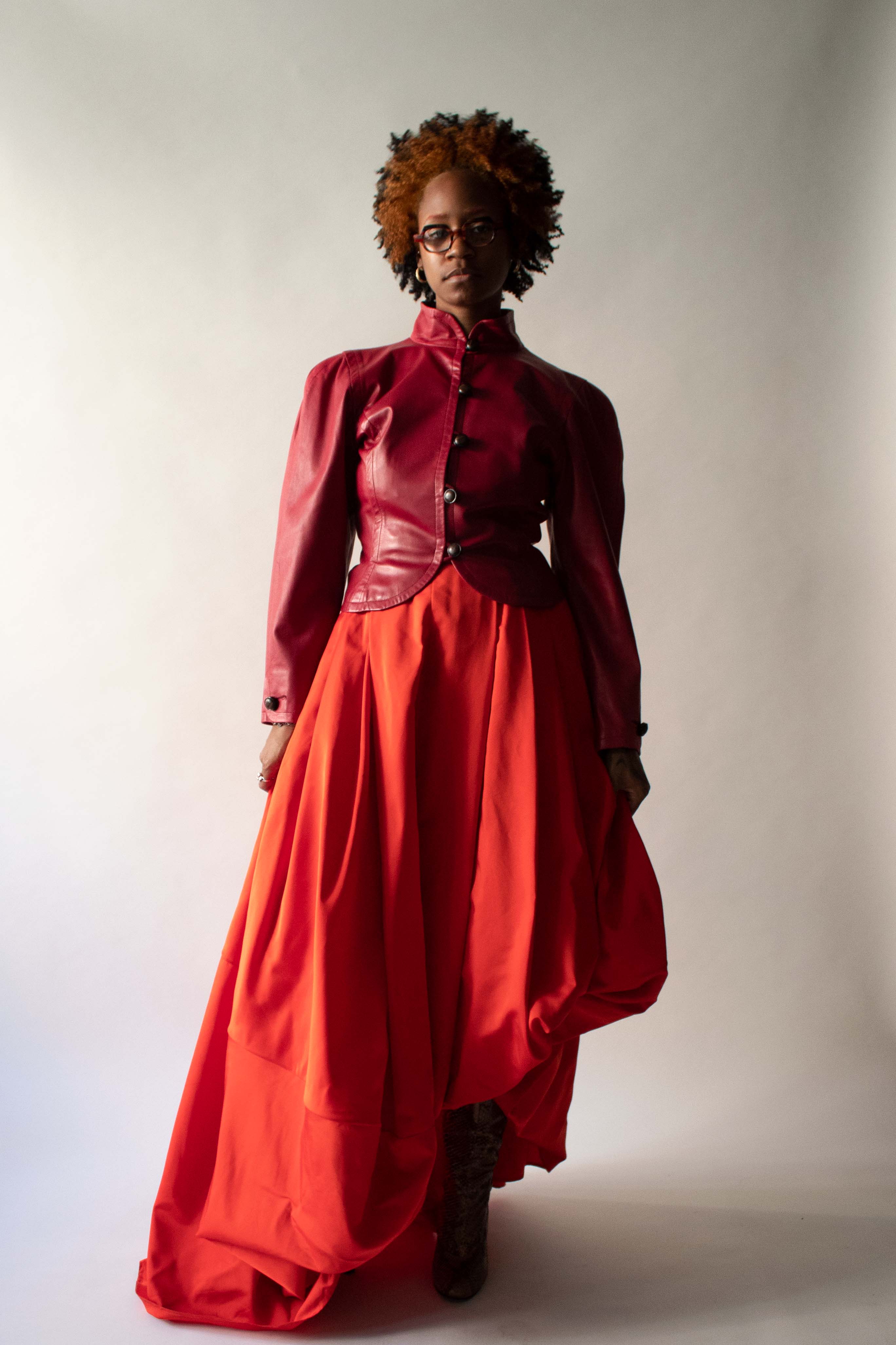 Yves Saint Laurent Red Lambskin Jacket