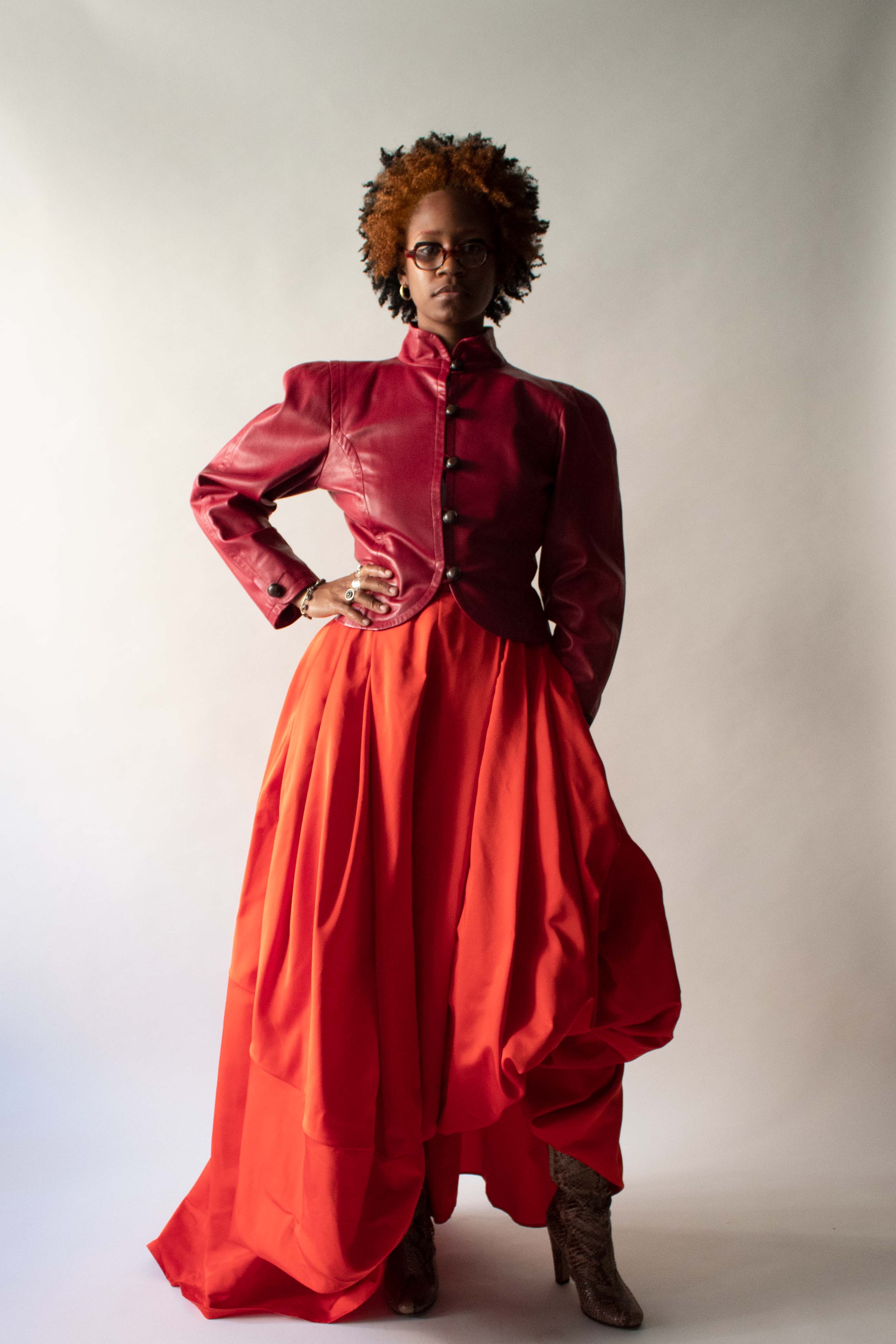 Yves Saint Laurent Red Lambskin Jacket