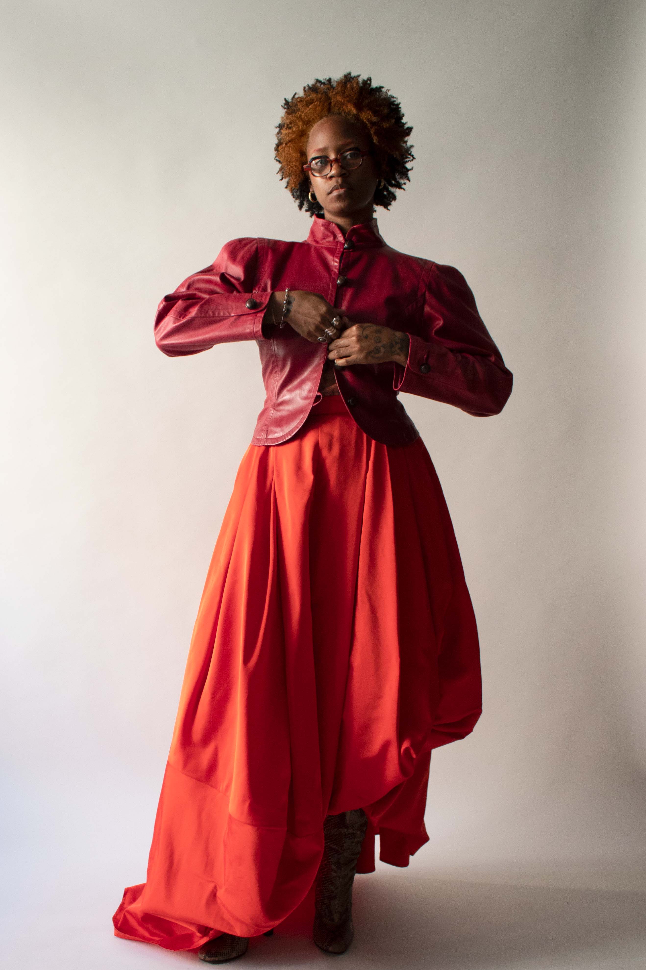 Yves Saint Laurent Red Lambskin Jacket