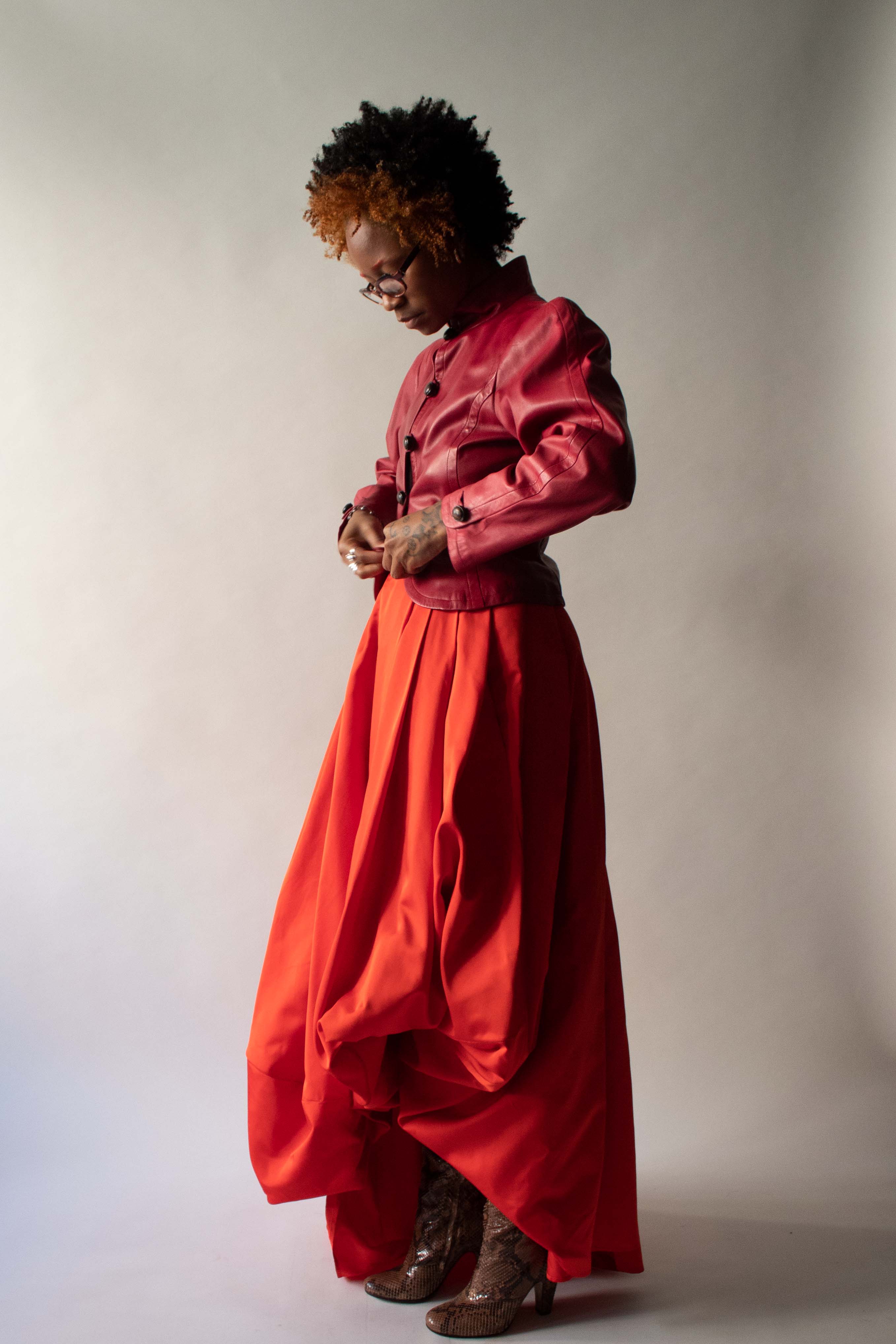 Yves Saint Laurent Red Lambskin Jacket