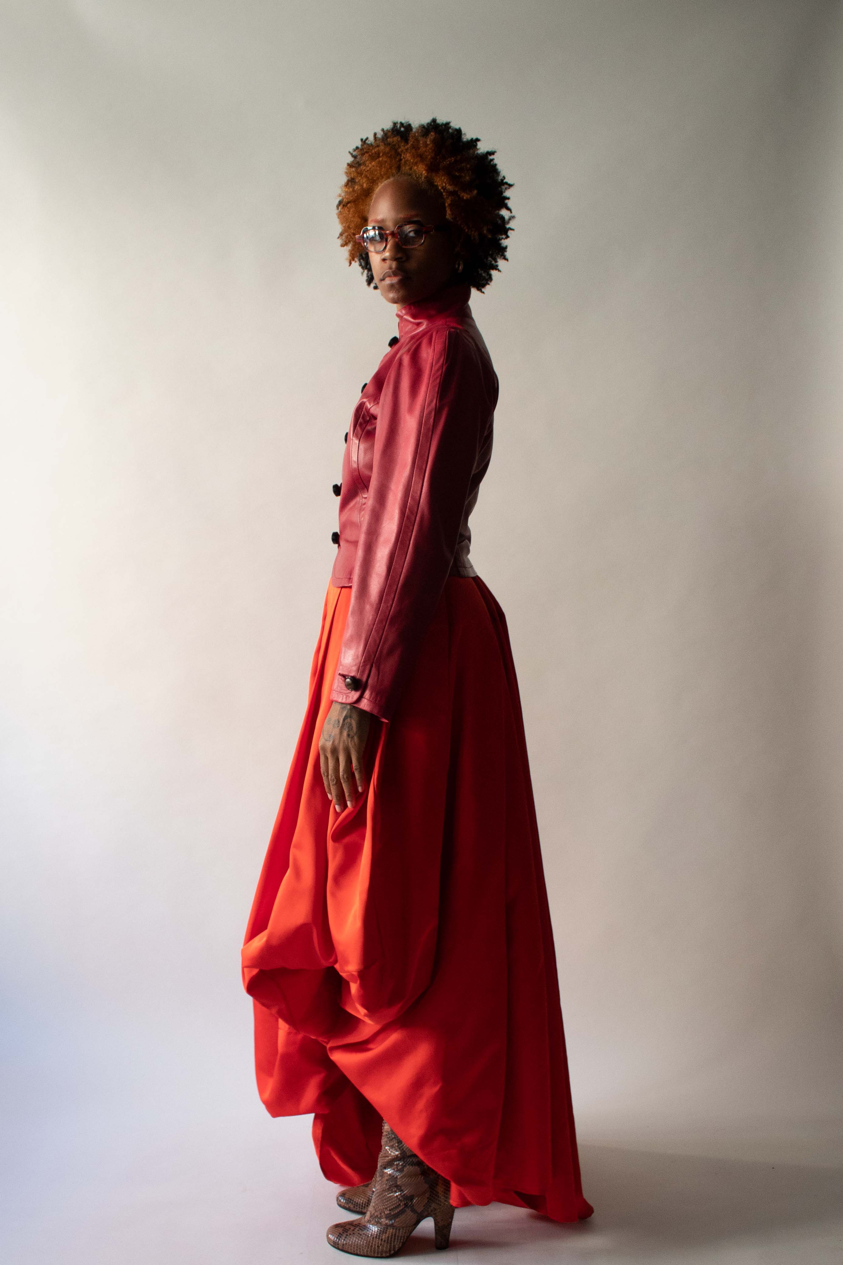 Yves Saint Laurent Red Lambskin Jacket