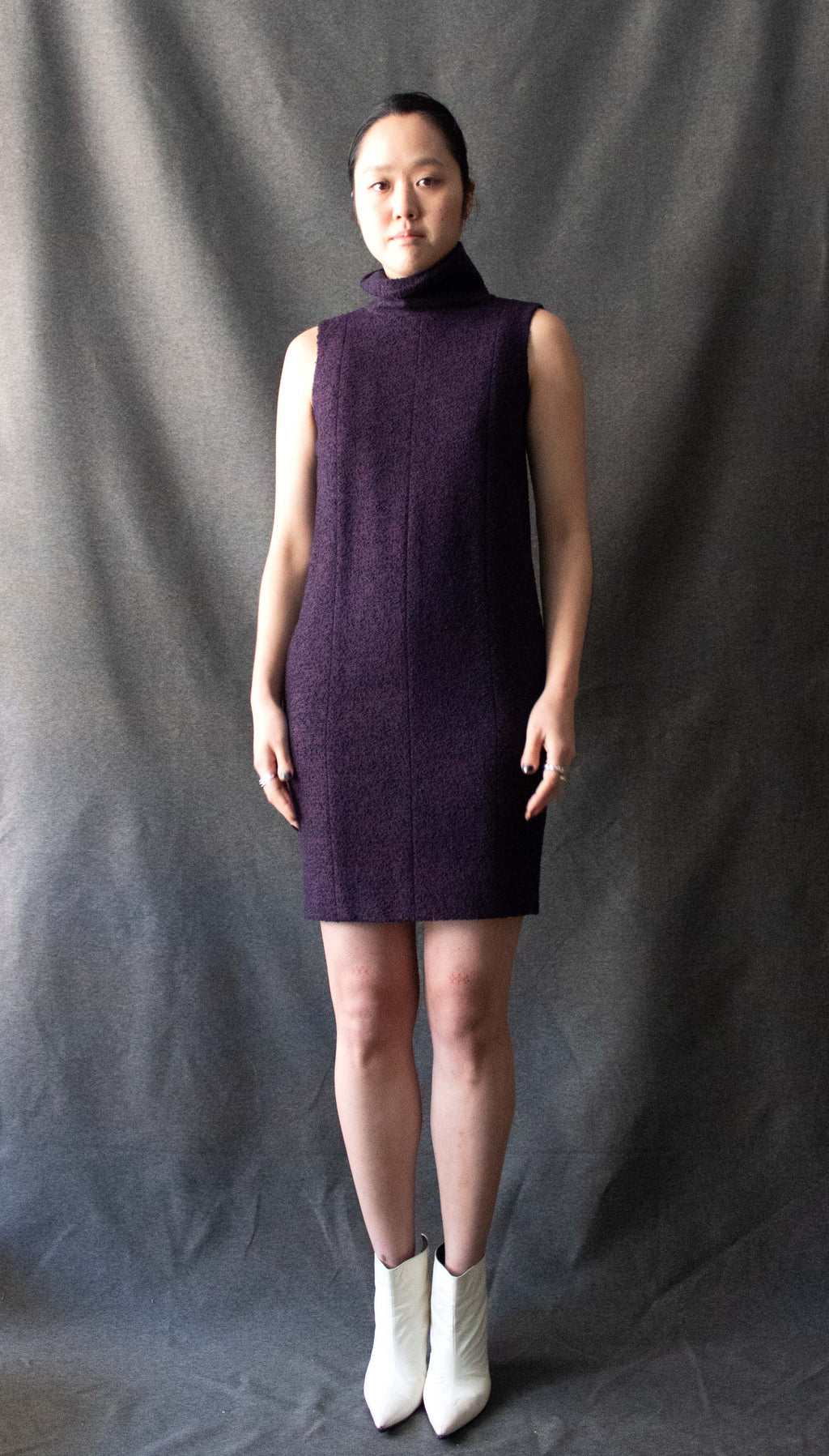 Chanel Purple Cashmere Blend Tweed Dress