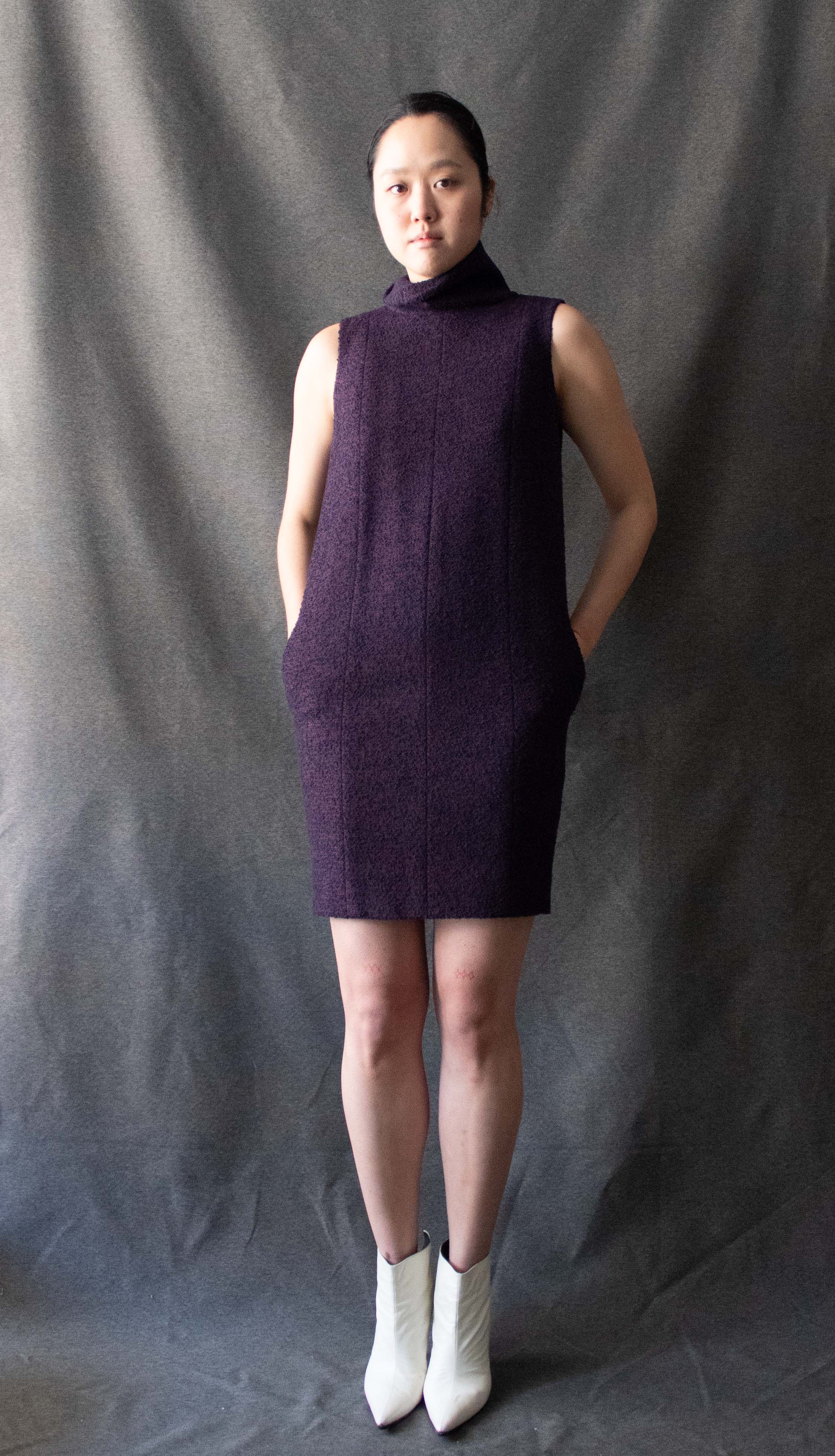 Chanel Purple Cashmere Blend Tweed Dress