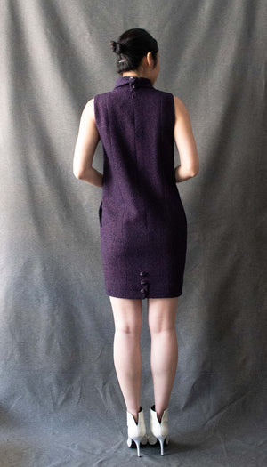 Chanel Purple Cashmere Blend Tweed Dress