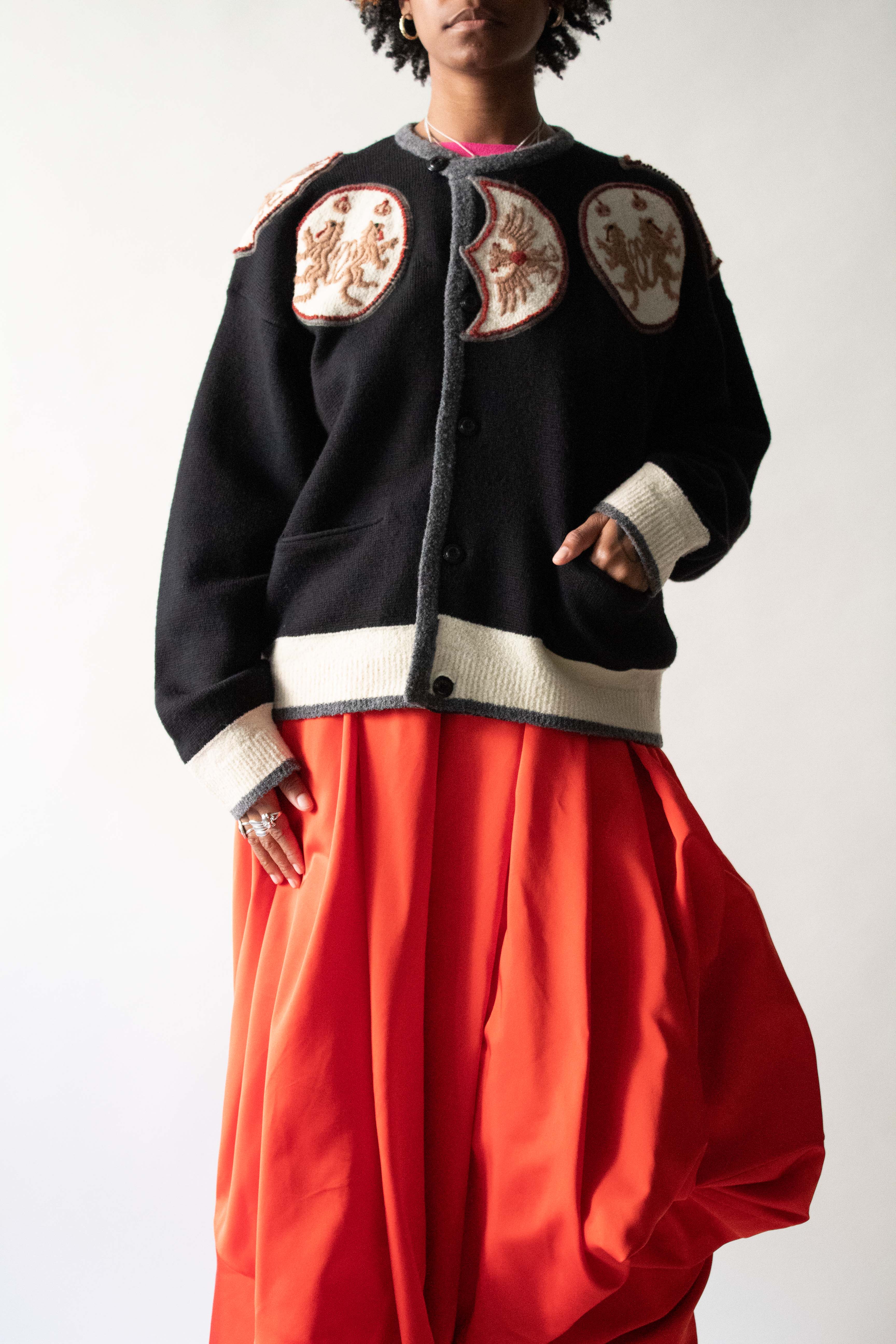 Matsuda Black Wool Cardigan