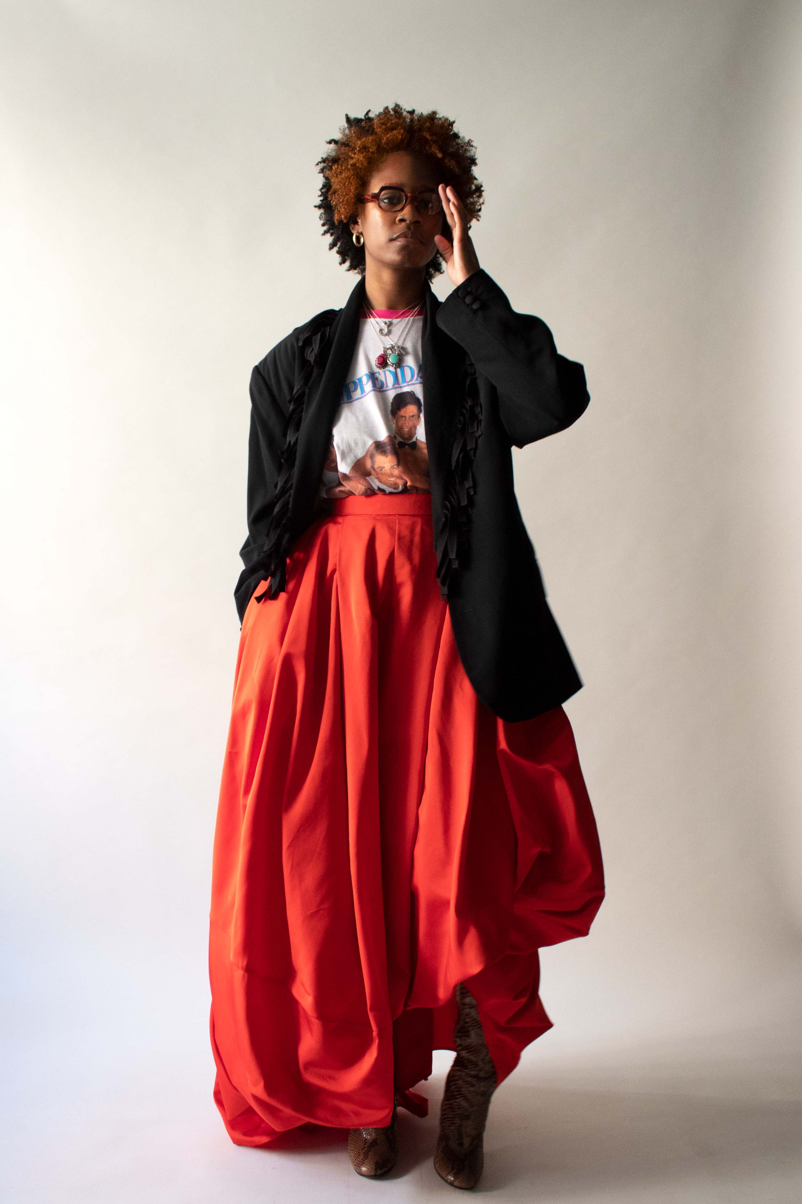 Jean Paul Gaultier Homme Black Wool Fringe Collar Blazer