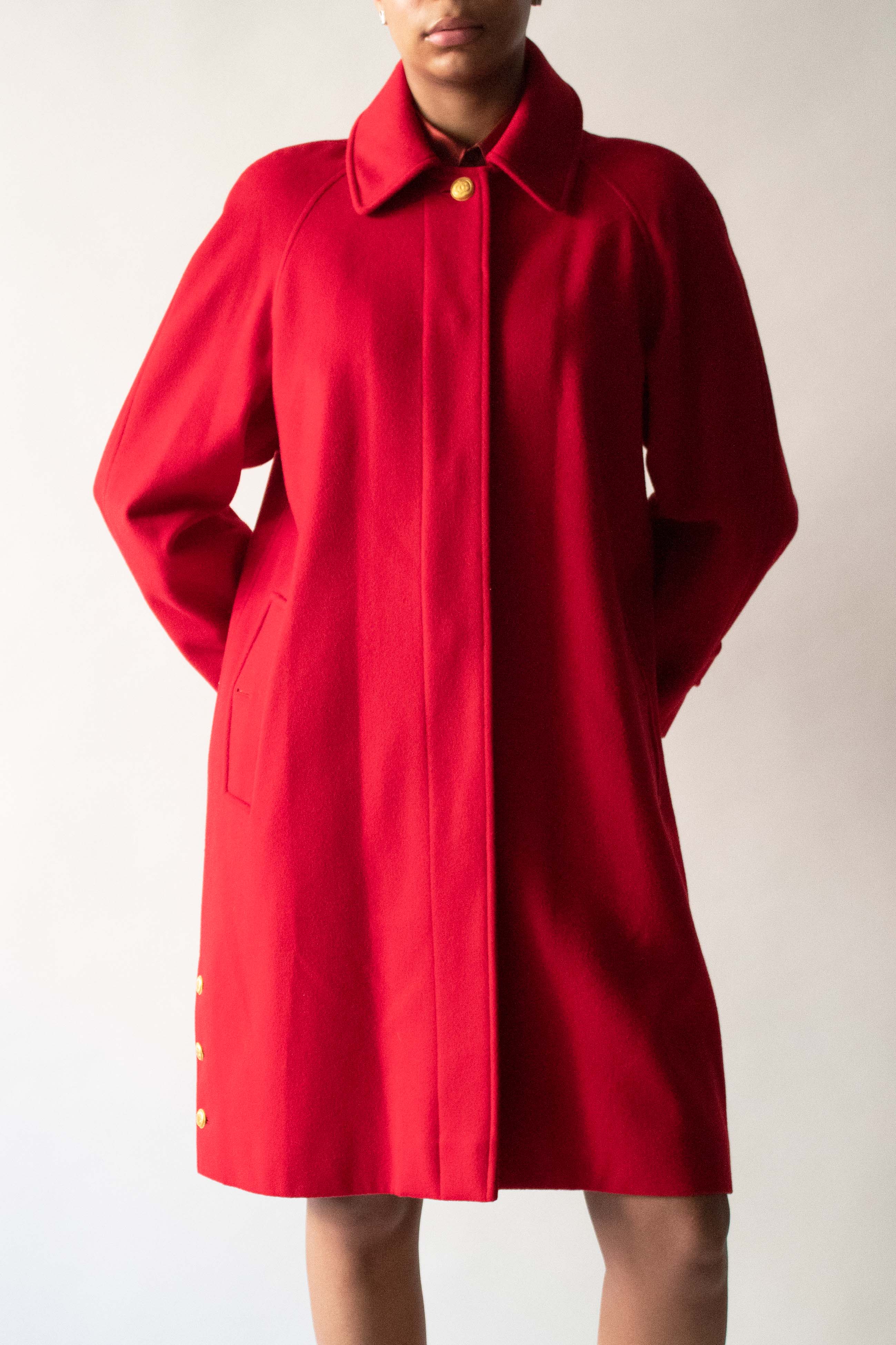 Chanel 1996 Red Chashmere Coat