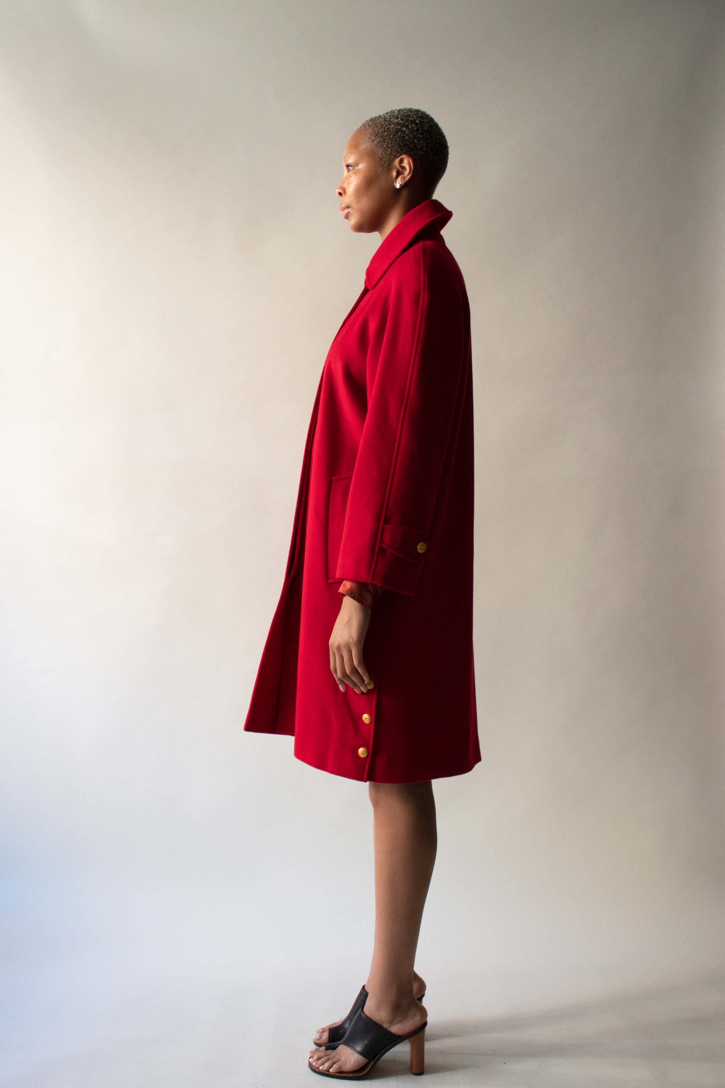 Chanel 1996 Red Chashmere Coat