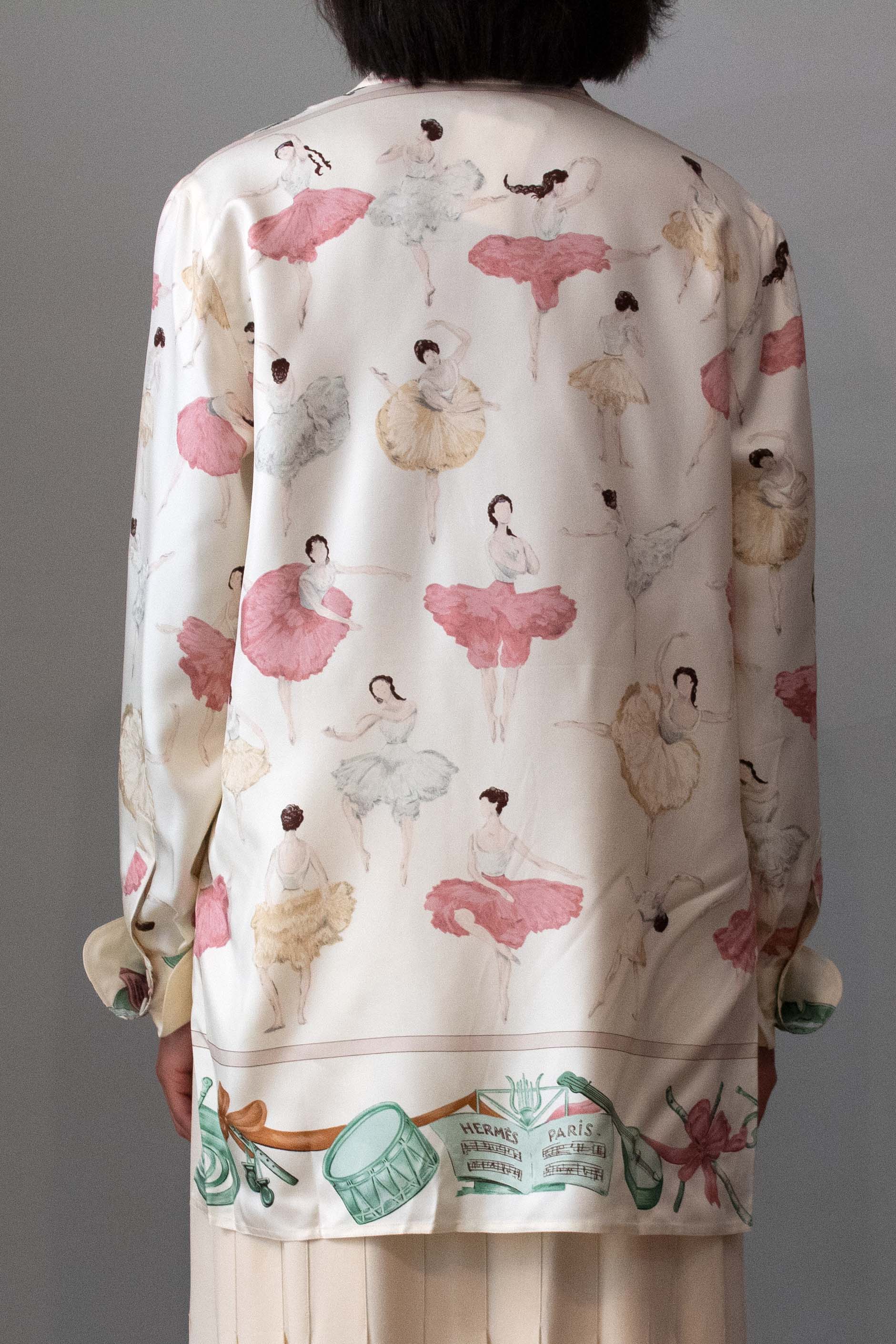 Hermes "La Danse" Printed Silk Shirt