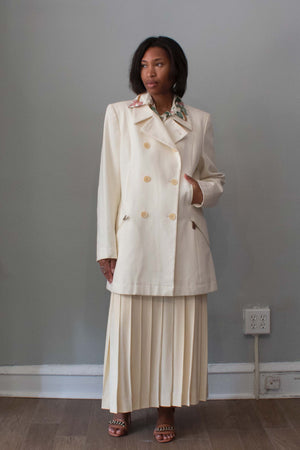 Hermes Ivory Cotton Trench Coat