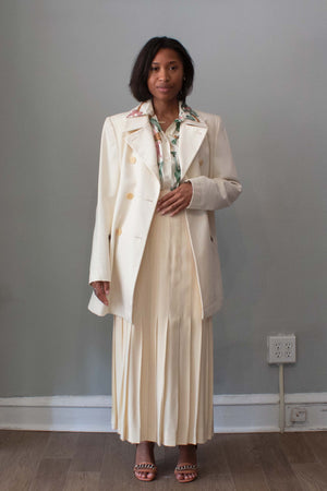 Hermes Ivory Cotton Trench Coat