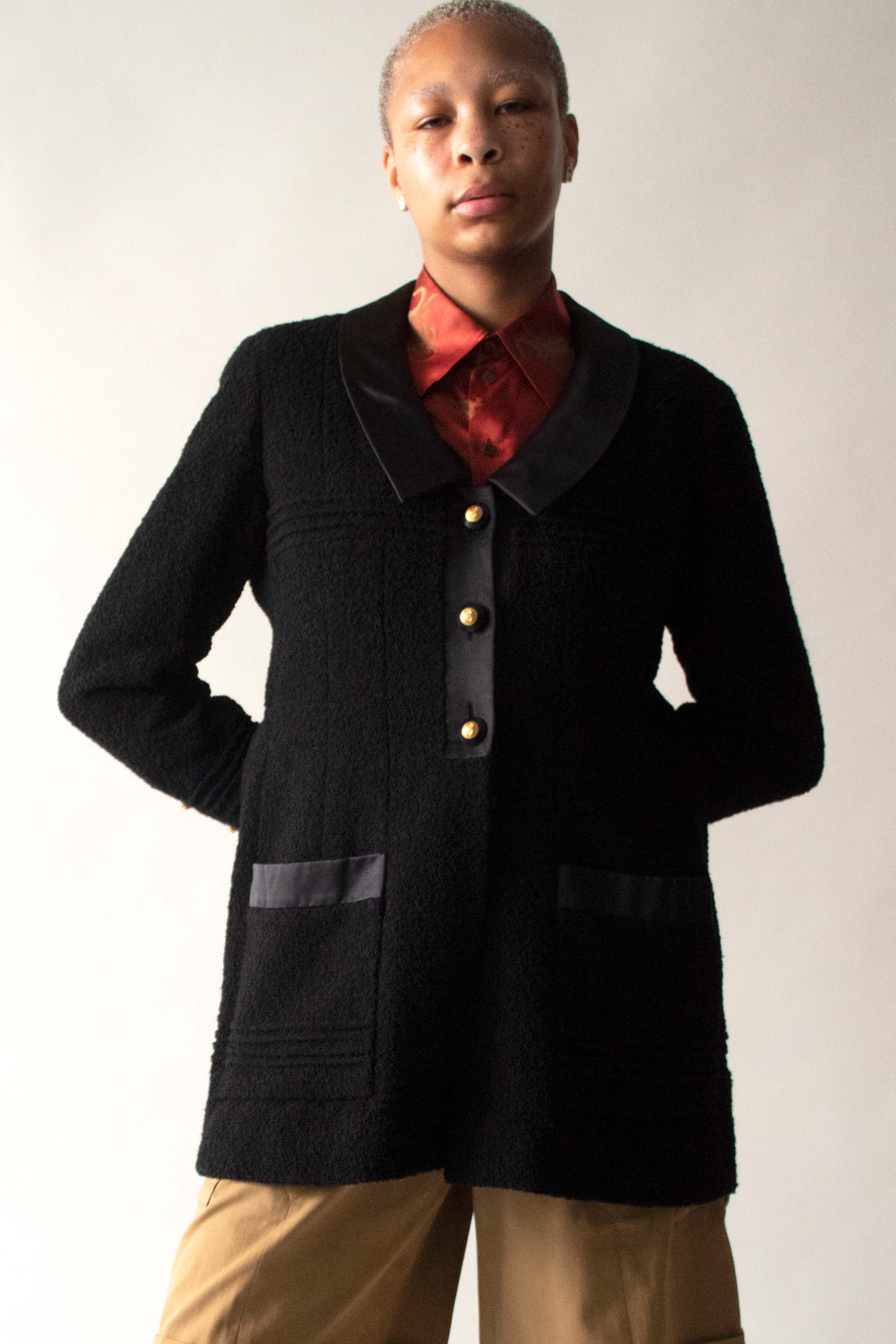 Chanel Black Wool Boucle Jacket