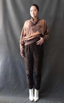 Issey Miyake Brown Wool Blend Patterned Sweater