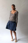 Galanos Cream and Navy Laced Dress