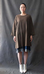 Comme des Garcons for Henri Bendel Olive Green Cotton layered Dress