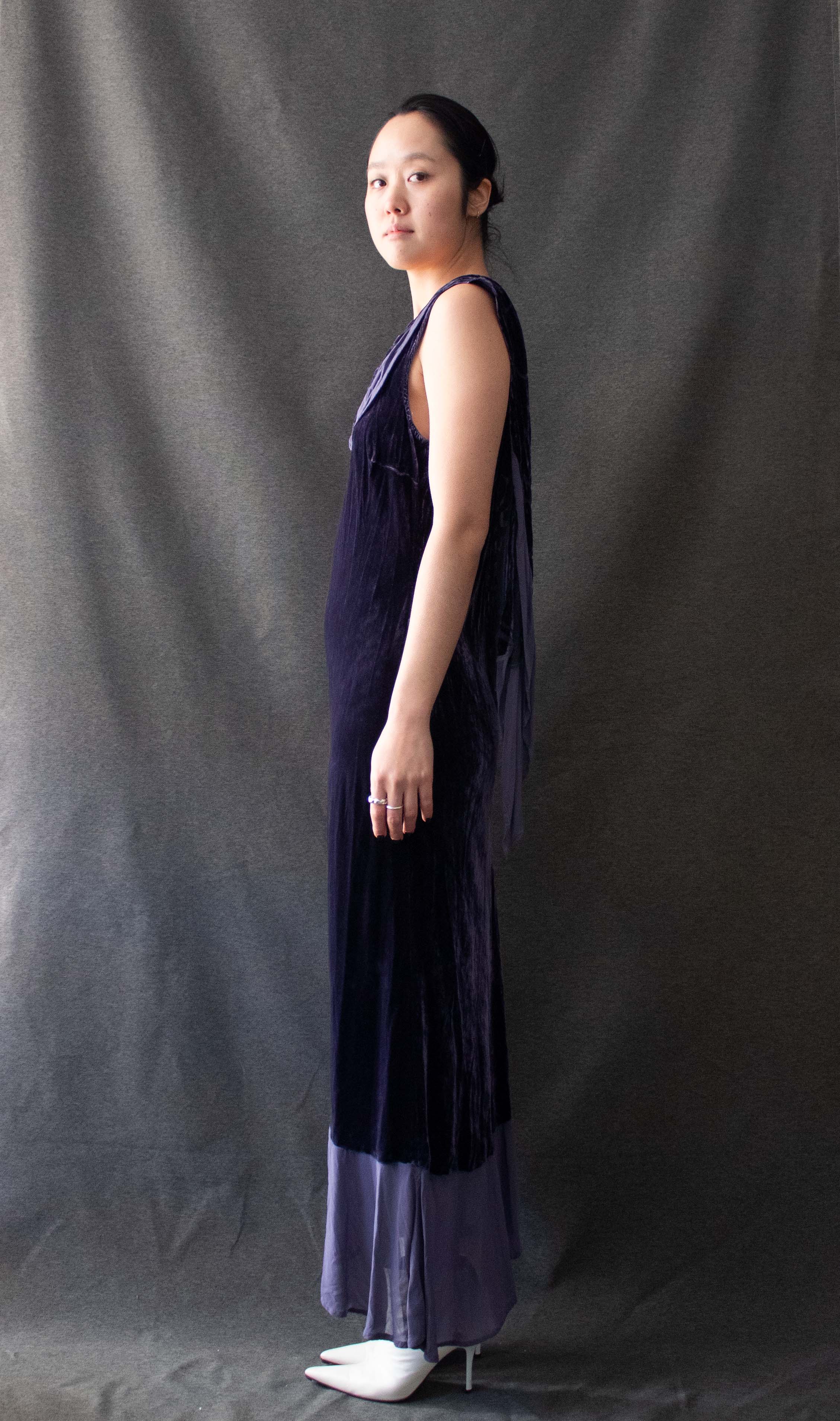 Ghost Purple Silk Velvet Gown