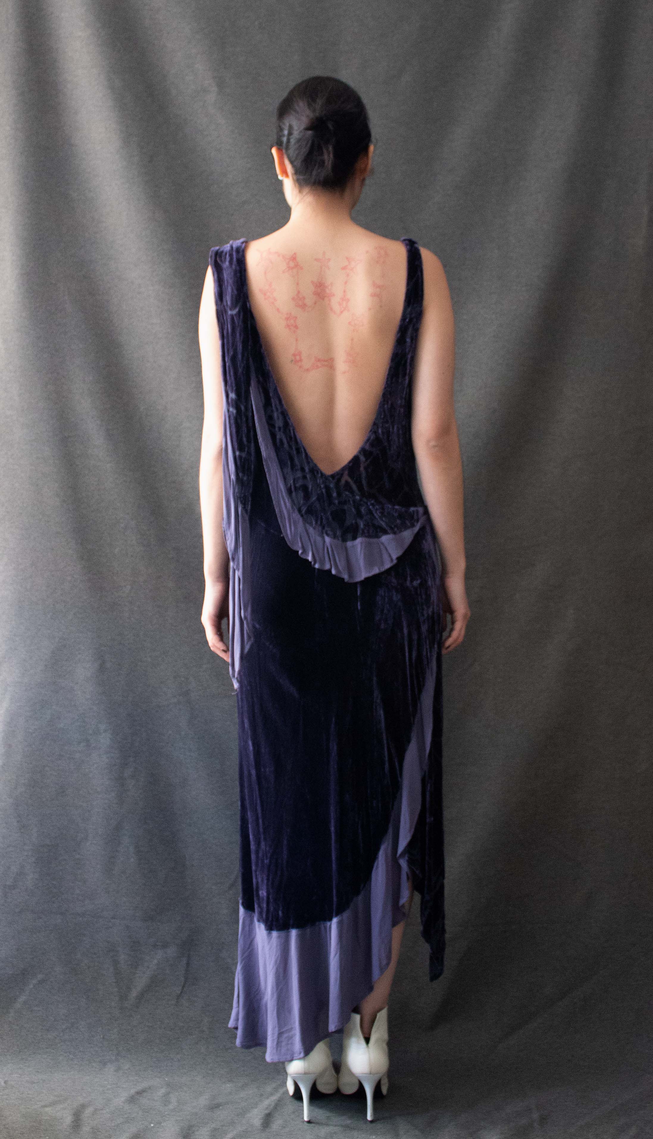 Ghost Purple Silk Velvet Gown