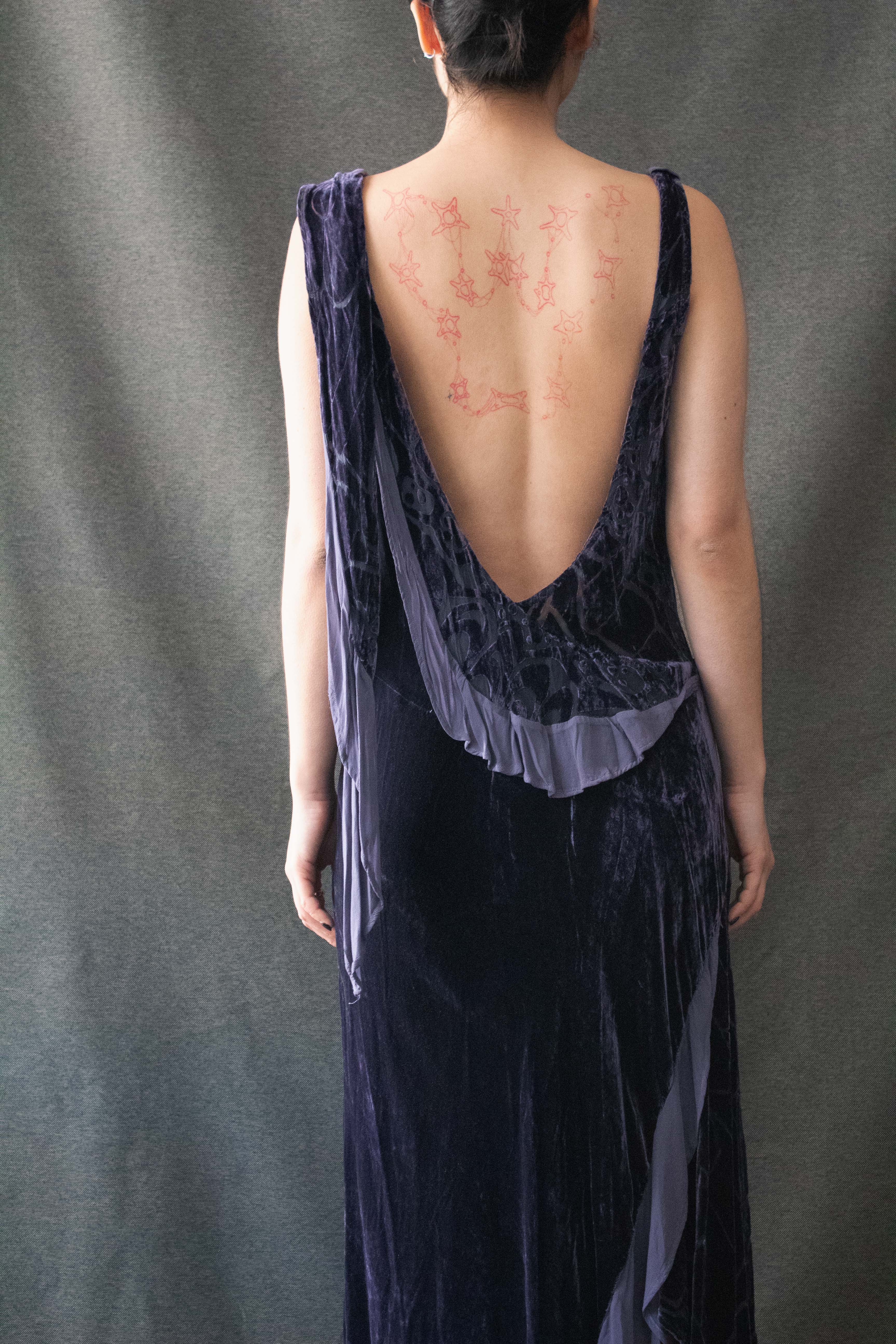 Ghost Purple Silk Velvet Gown