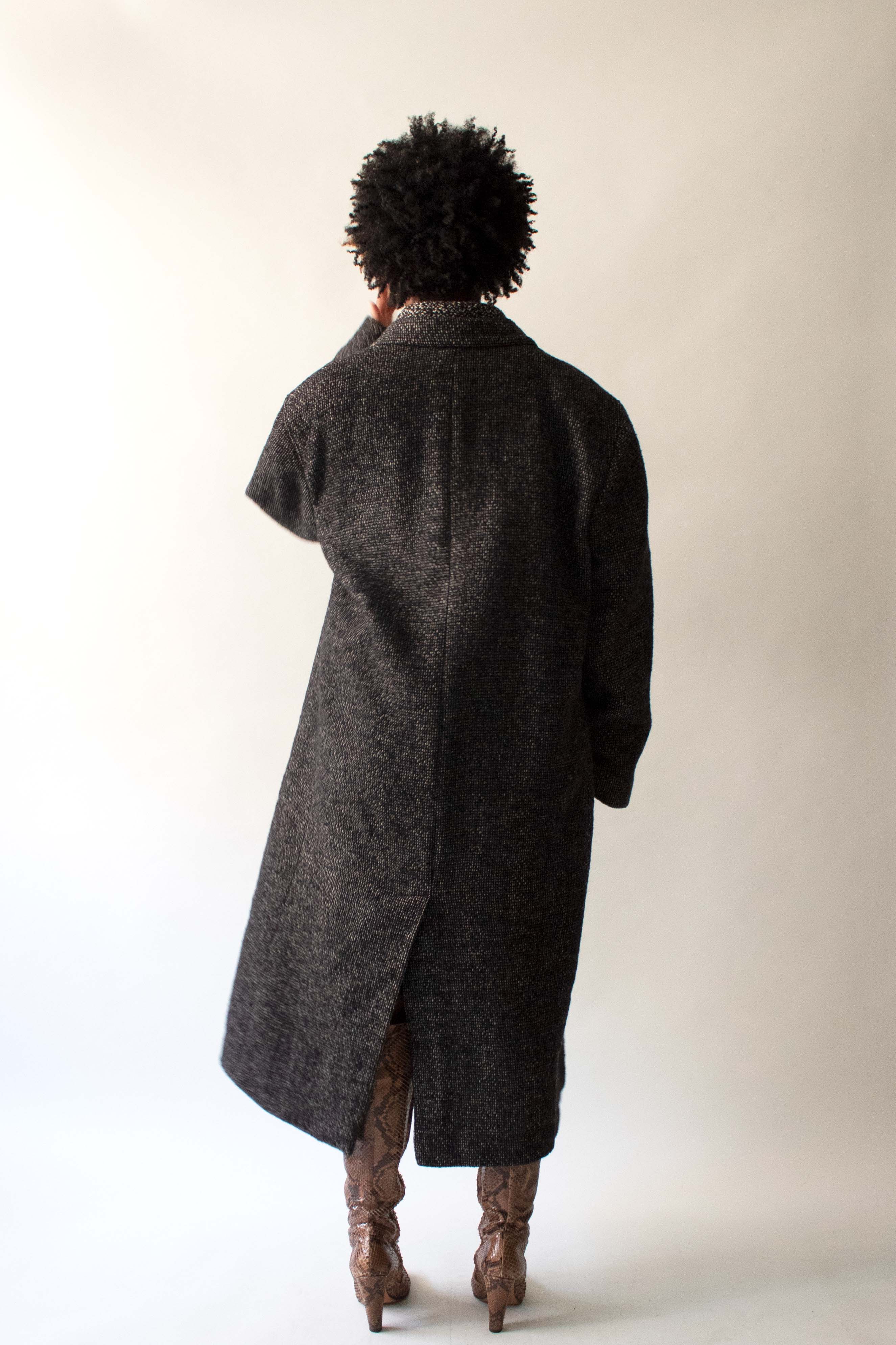 Giorgio Armani Black and White Wool Coat