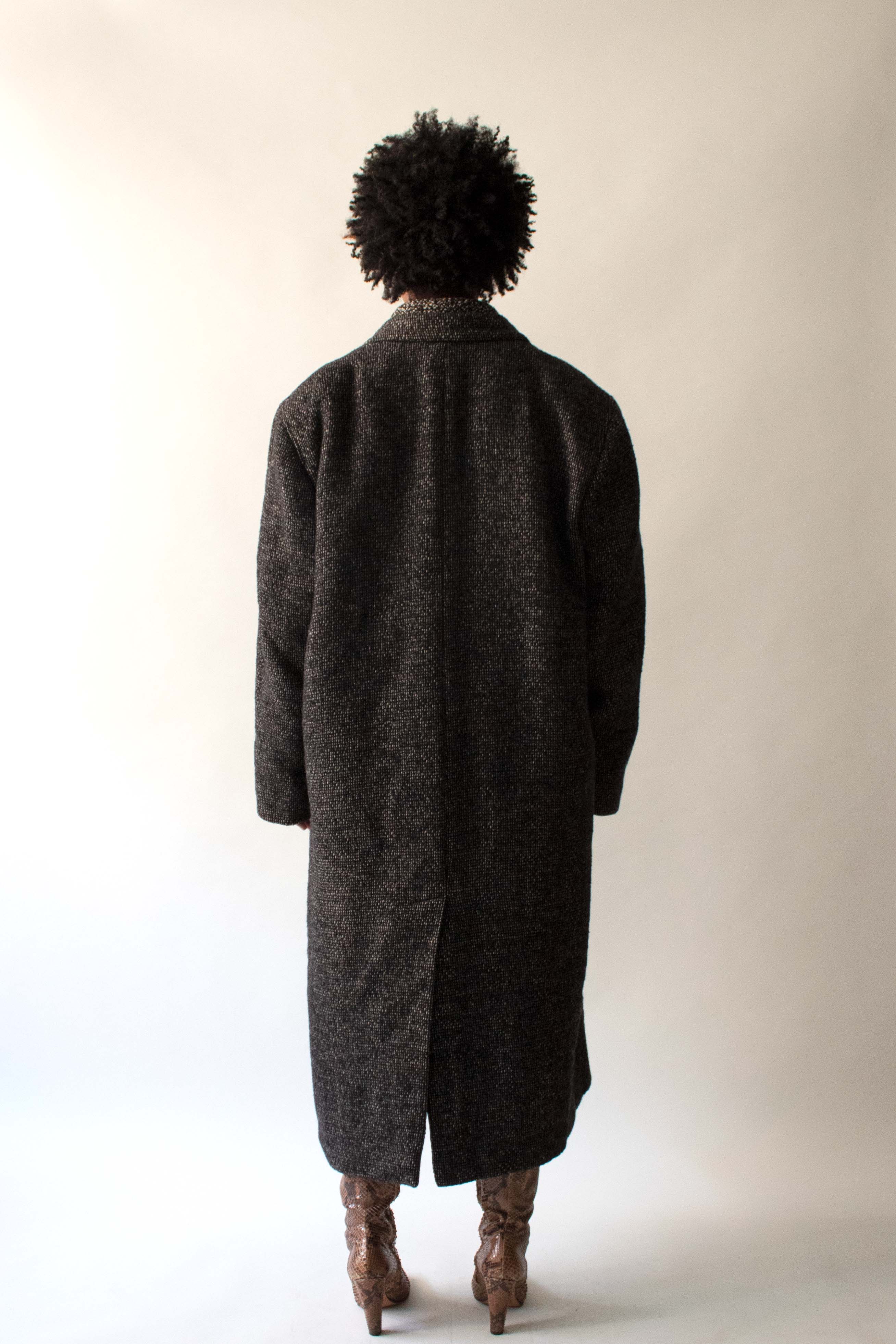 Giorgio Armani Black and White Wool Coat