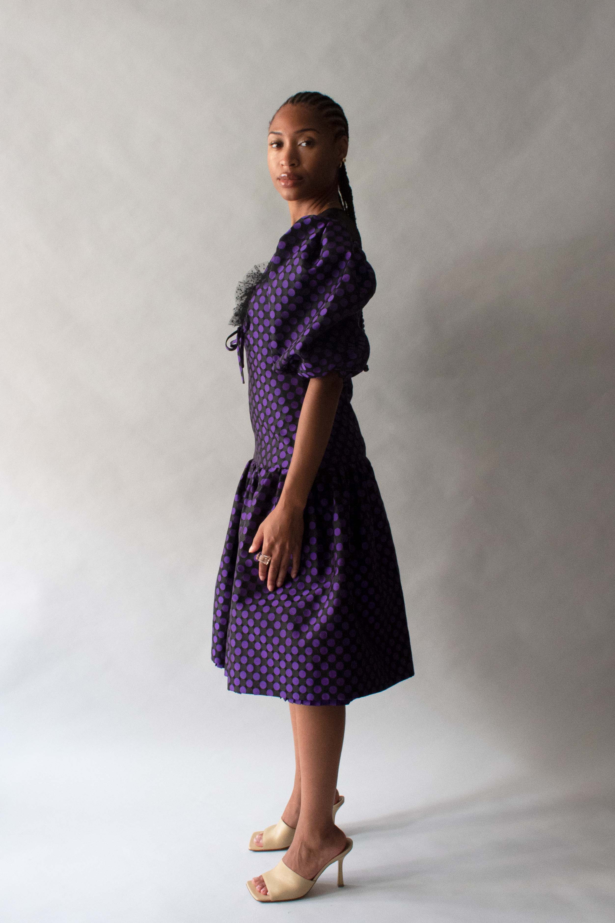 Nina Ricci Puple Polka Dot Dress