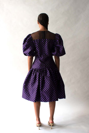 Nina Ricci Puple Polka Dot Dress