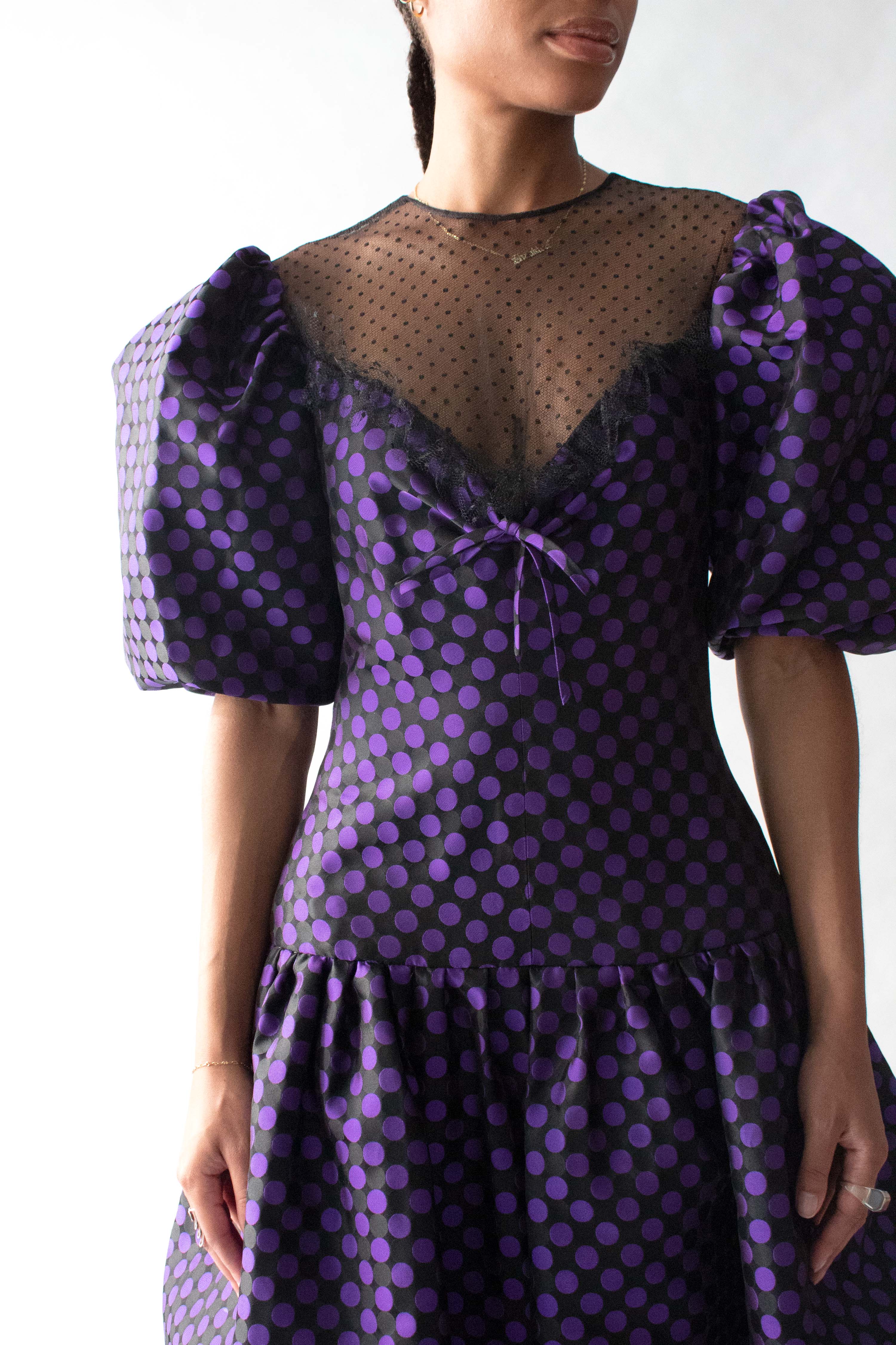 Nina Ricci Puple Polka Dot Dress