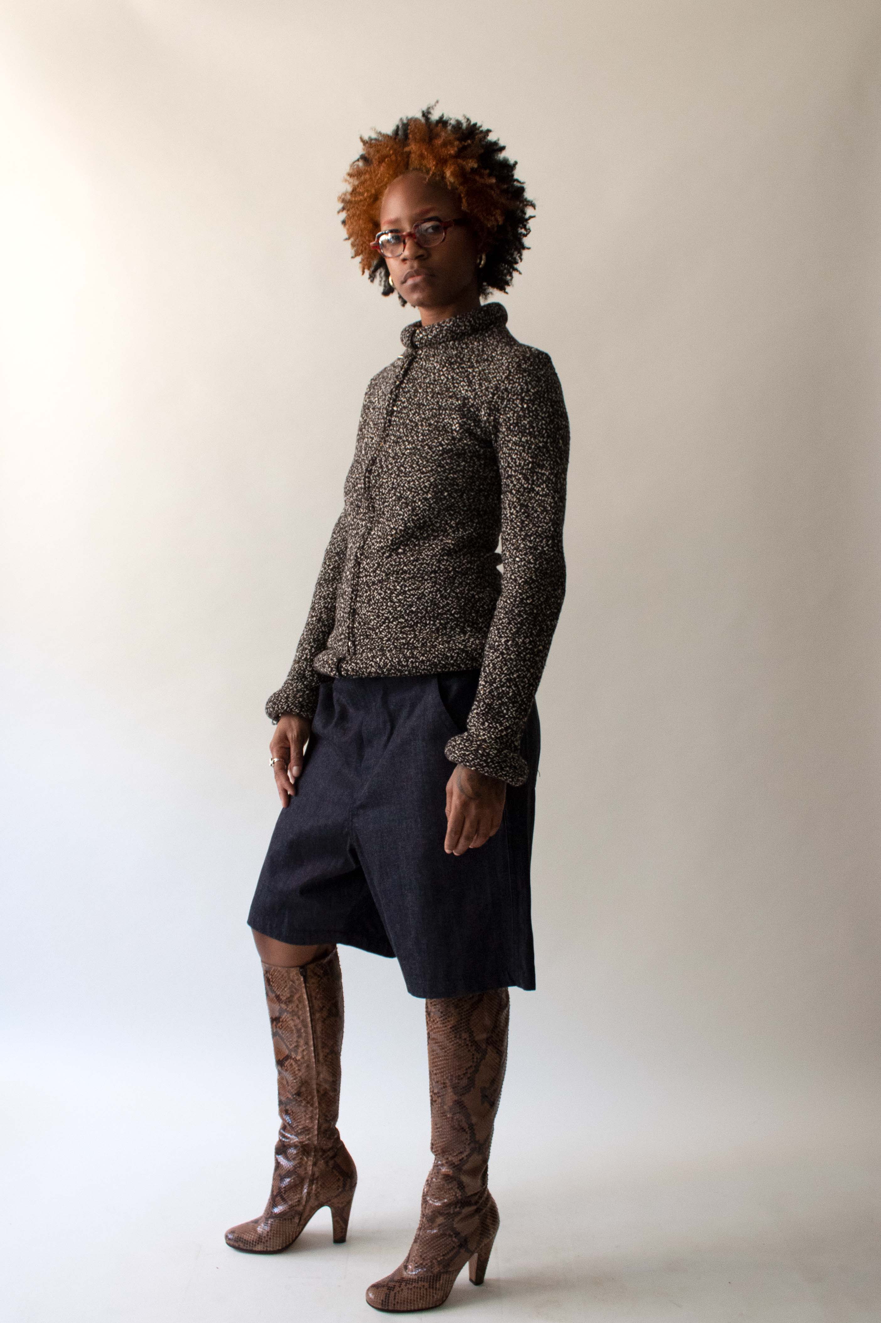 Jean Paul Gaultier 1999 Black and White Wool Blend Jacket