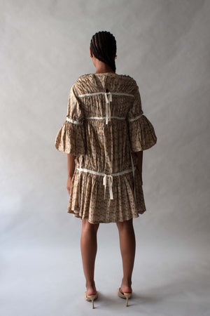 Junya Watanabe Beige Cotton Printed Dress