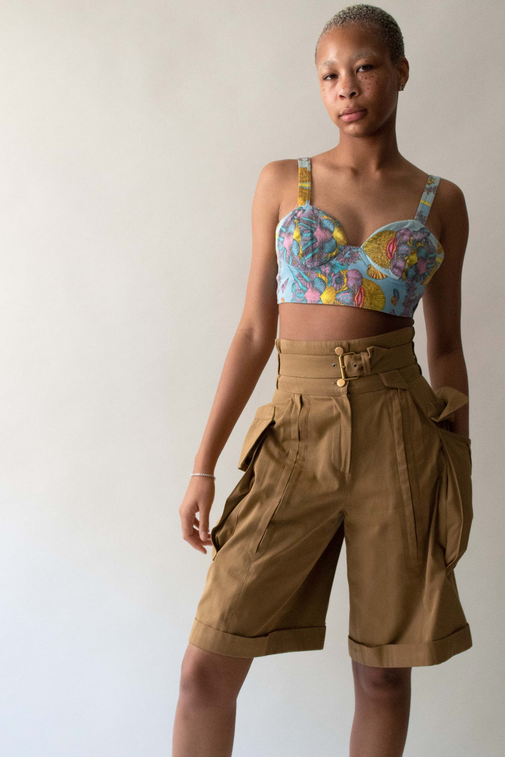 Claude Montana Brown Cotton Short