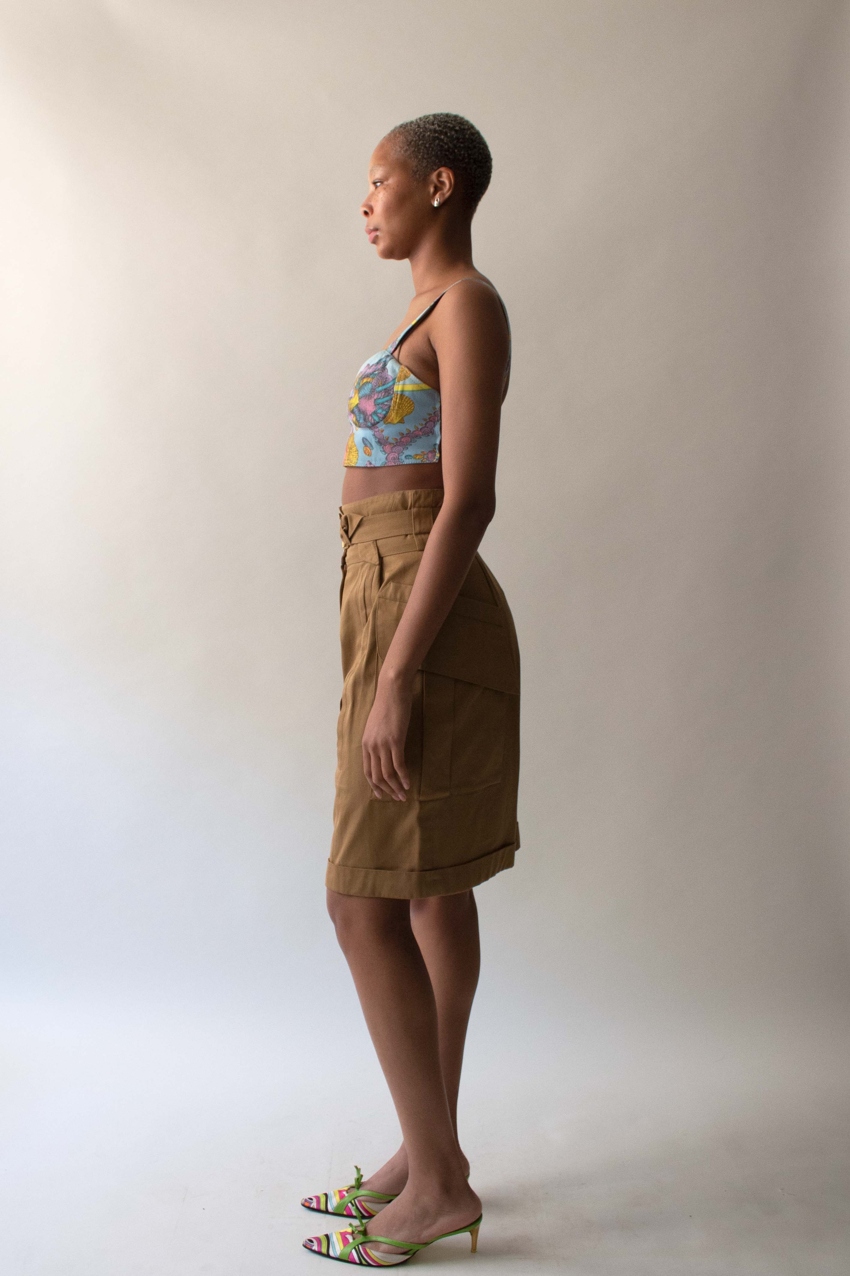 Claude Montana Brown Cotton Short