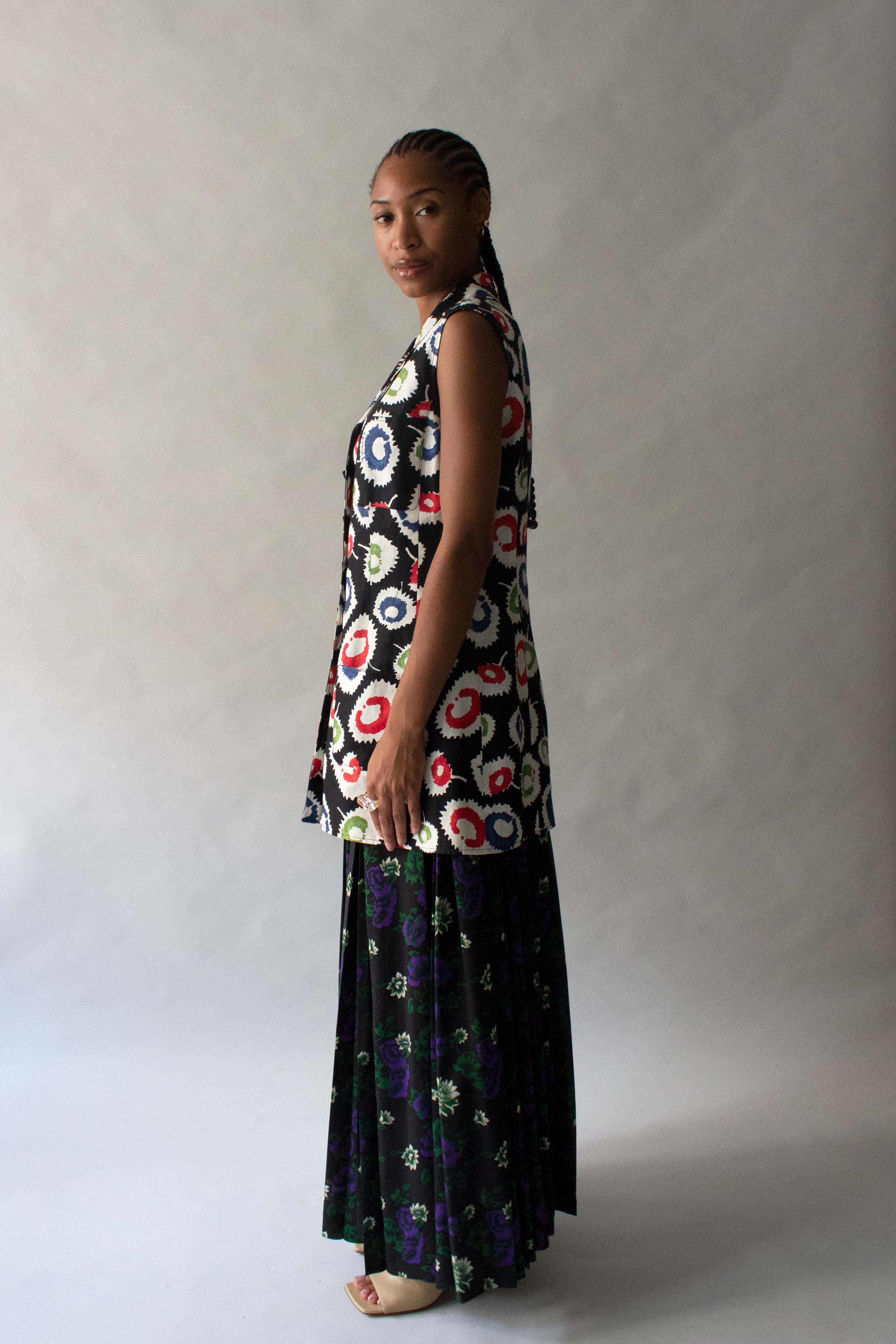 Chanel Multicolor Linen Monogram Tunic Dress