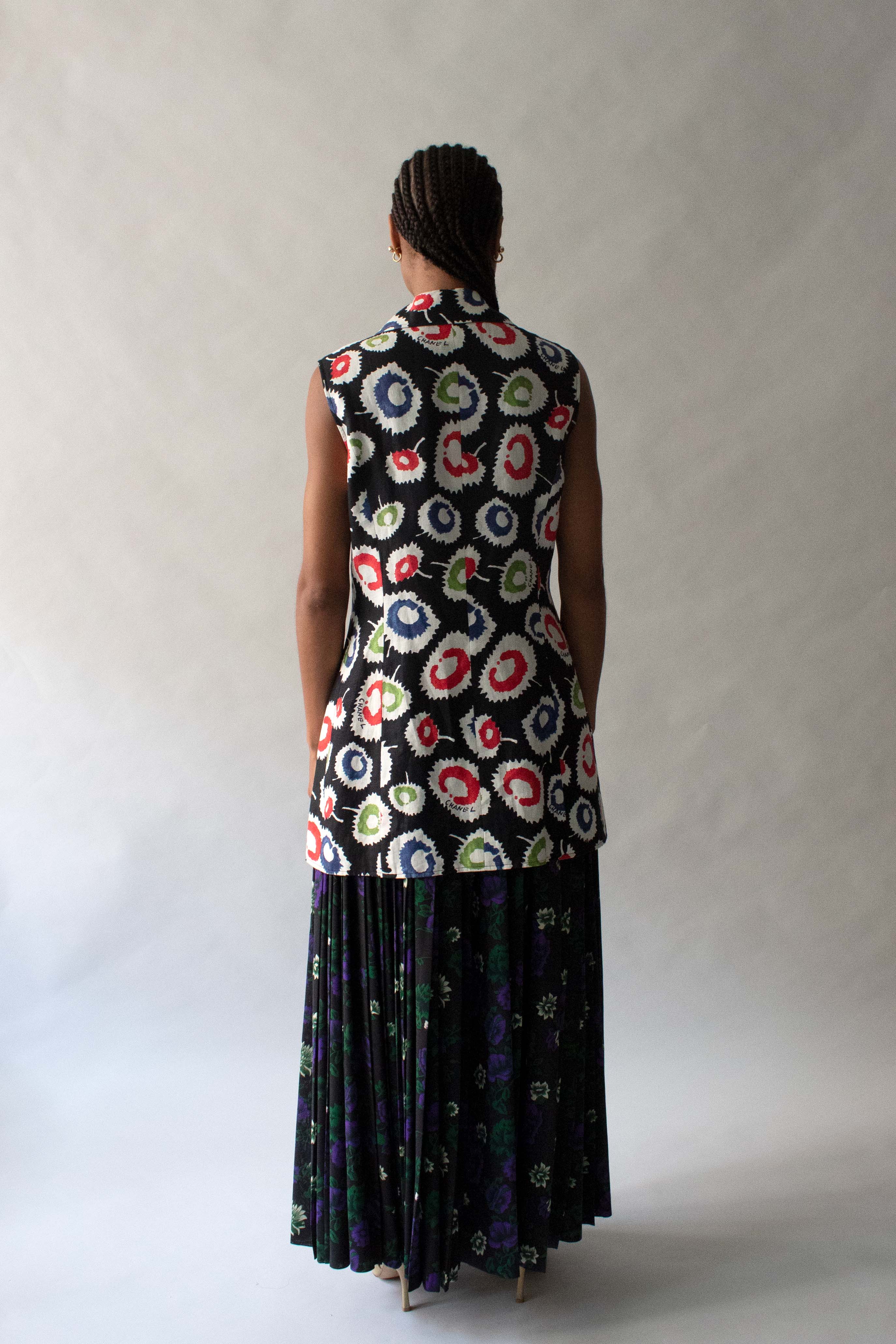 Chanel Multicolor Linen Monogram Tunic Dress