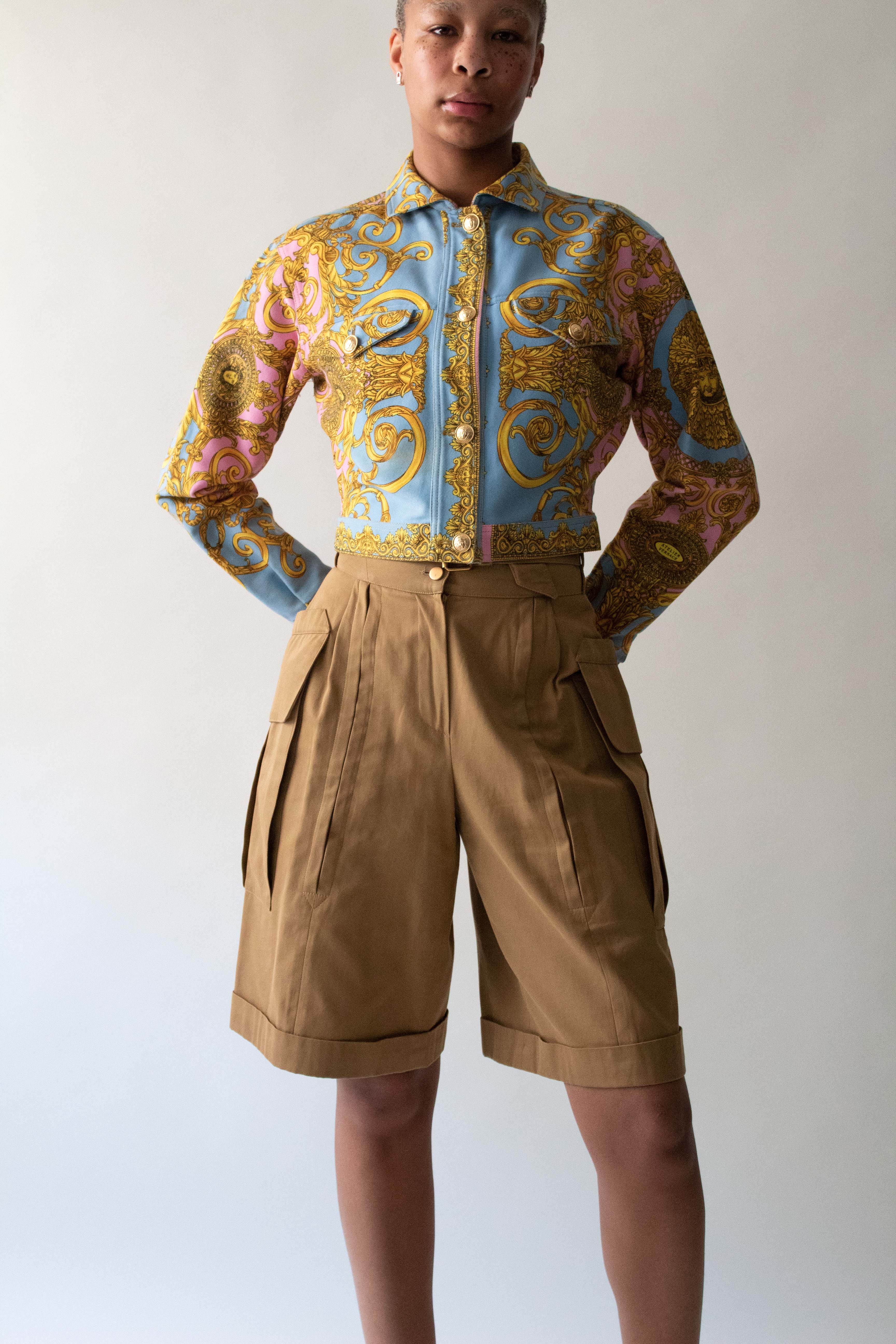 Claude Montana Brown Cotton Short