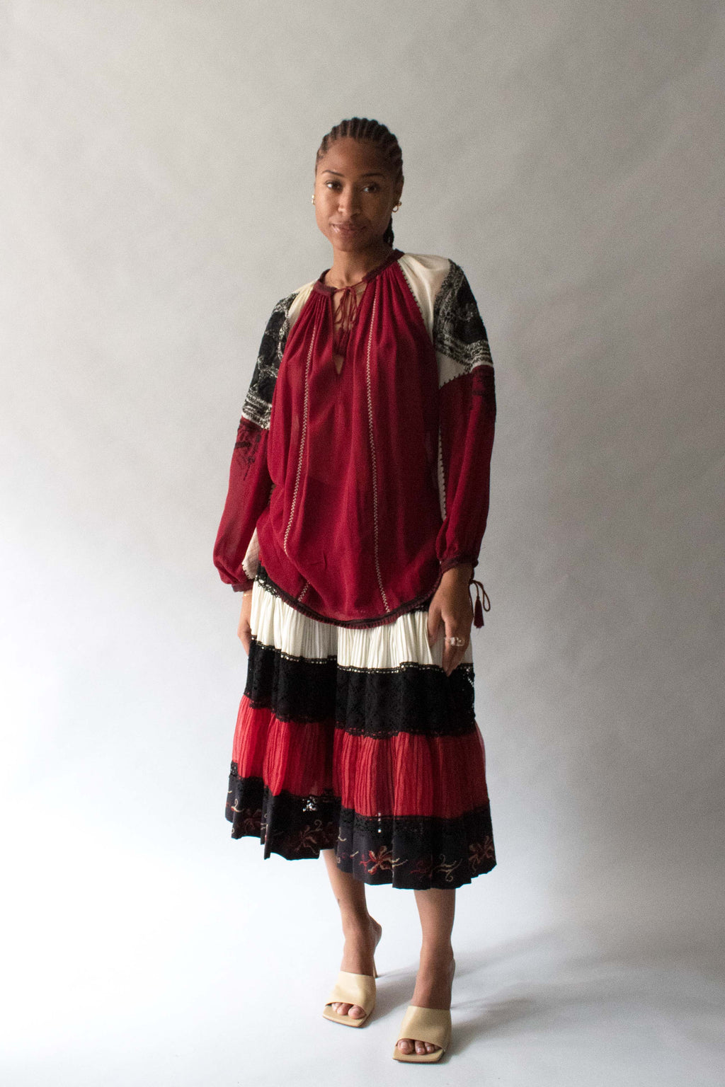 Jean Paul Gaultier Multicolor Folk Blouse