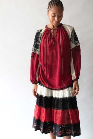 Jean Paul Gaultier Multicolor Folk Blouse