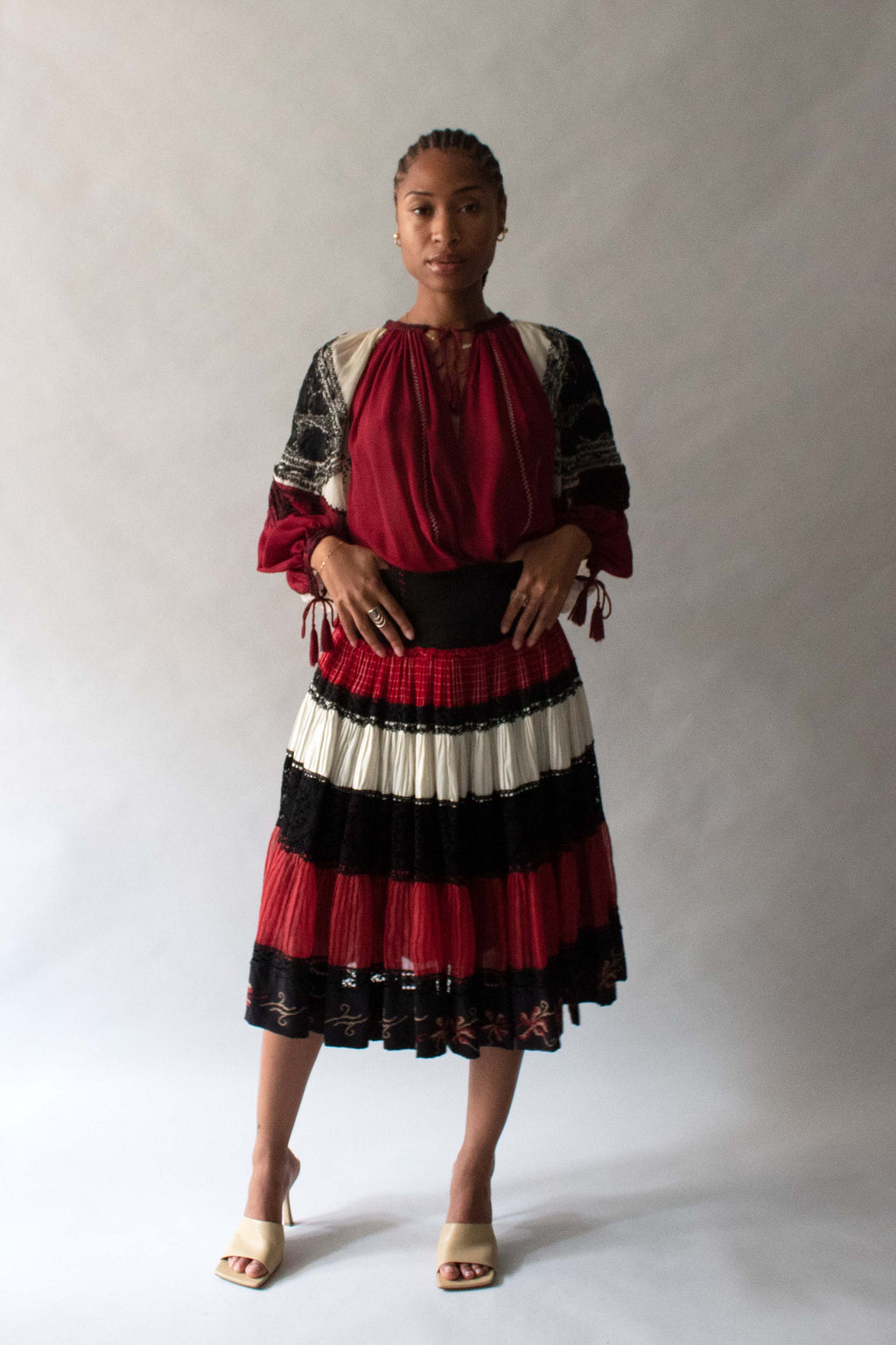 Jean Paul Gaultier Multicolor Tierred Folk Skirt