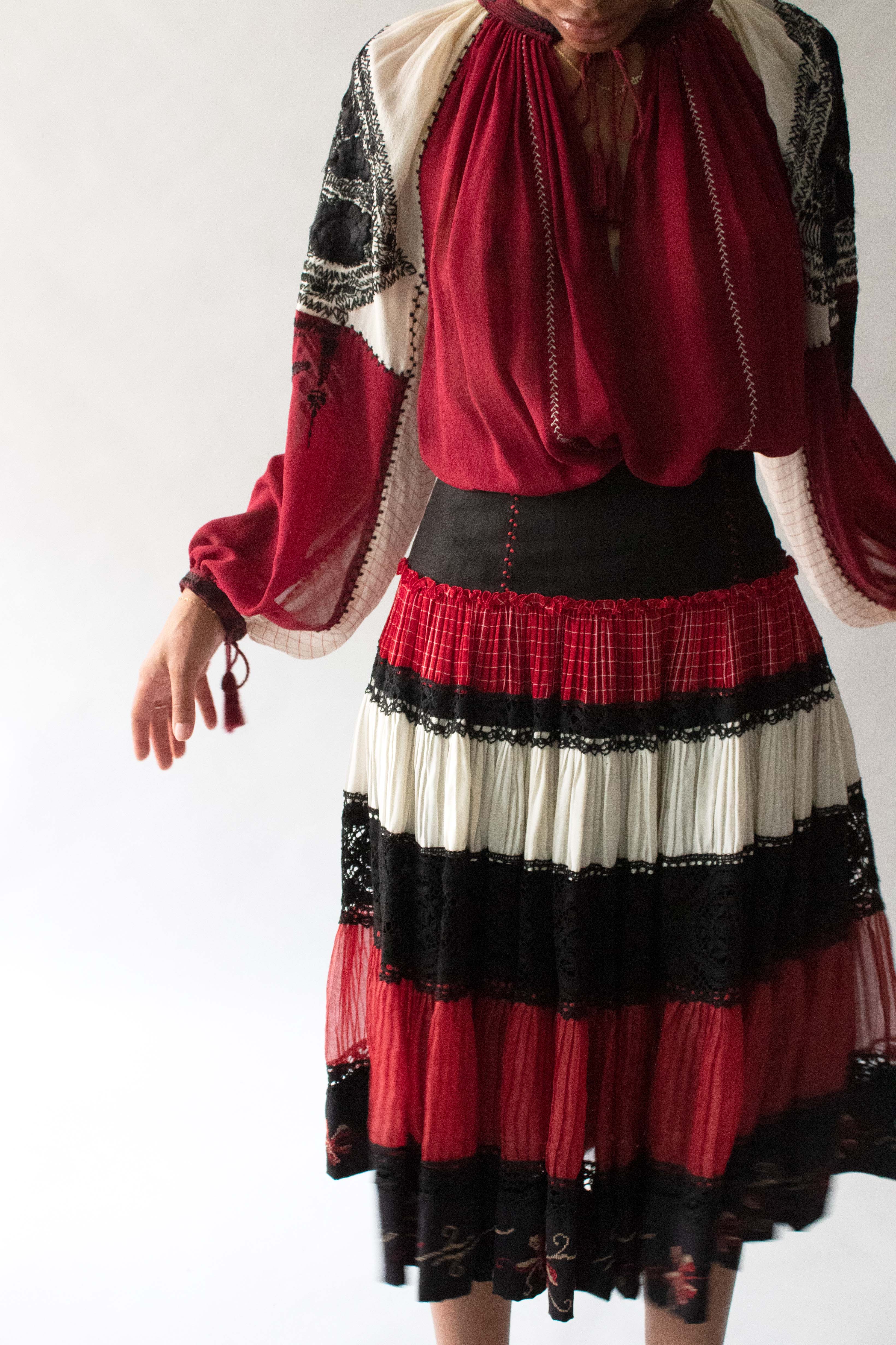 Jean Paul Gaultier Multicolor Tierred Folk Skirt