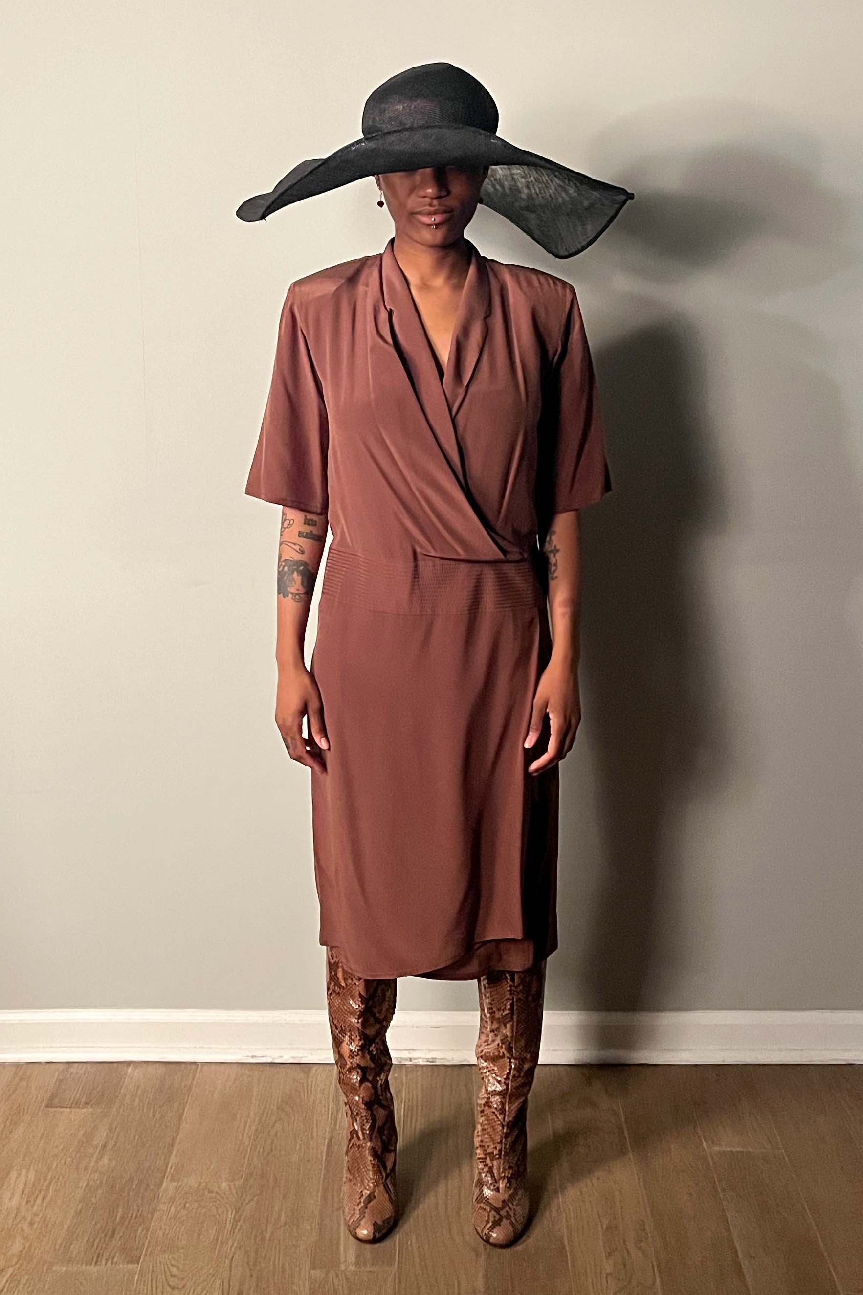 Gianfranco Ferre Taupe Silk Dress – Moore Vintage Archive