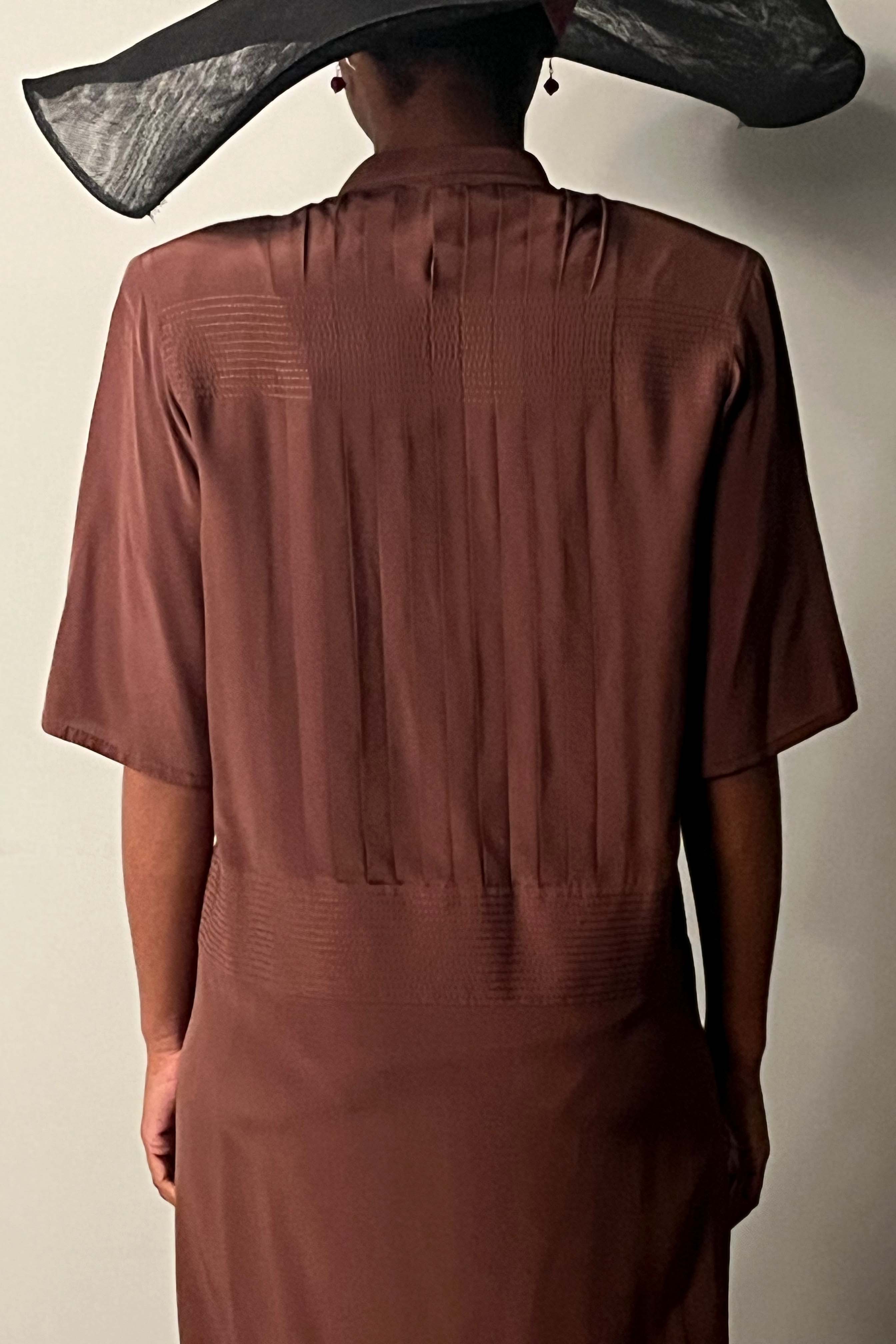Gianfranco Ferre Taupe Silk Dress