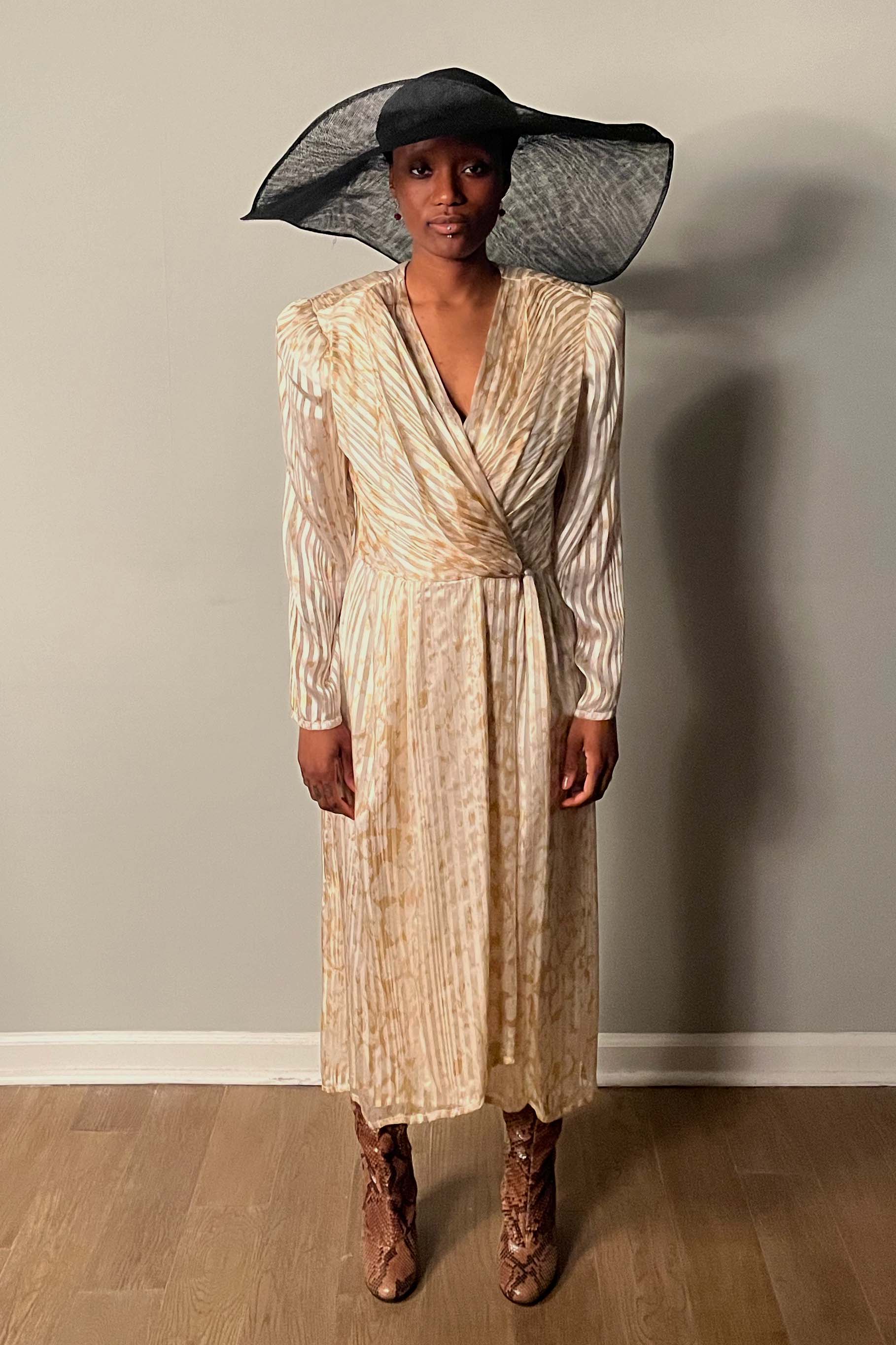 ivory silk wrap dress Adelaide Gown