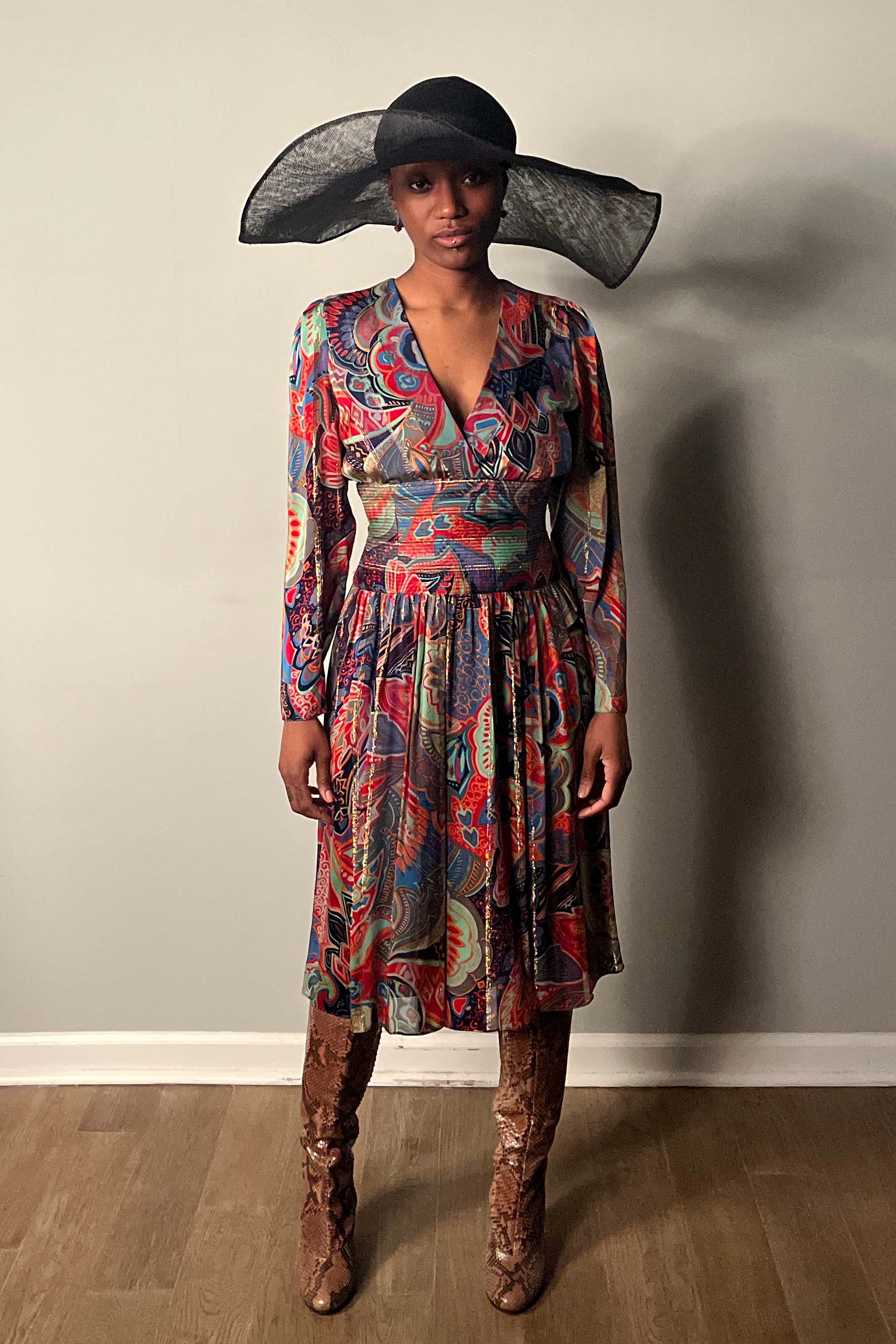 Vintage 1980s Metallic Paisley Dress Moore Vintage Archive Vintage 1980s Metallic Paisley Dress Moore Vintage Archive