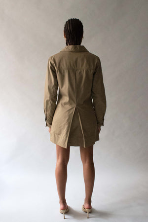 Saint Laurent Brown Lace Up Dress 1969