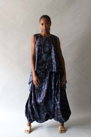 Issey Miyake Navy Printed Modular Jumpsuit