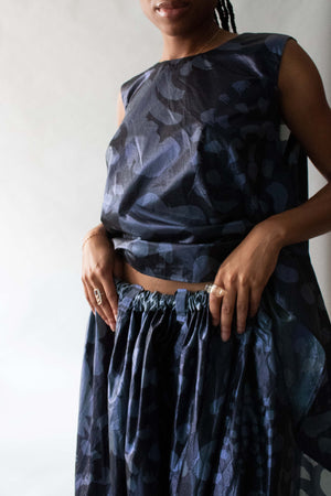 Issey Miyake Navy Printed Modular Jumpsuit